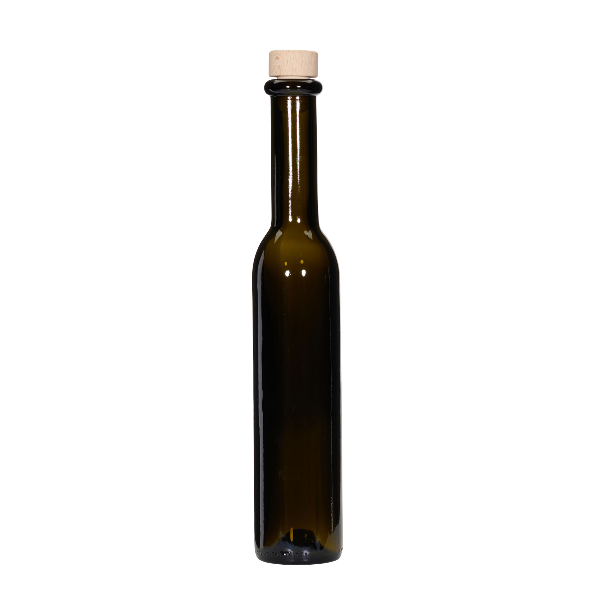 250 ml γυάλινο μπουκάλι 'Rocky', παλαιωμένο πράσινο, στόμιο: φελλός