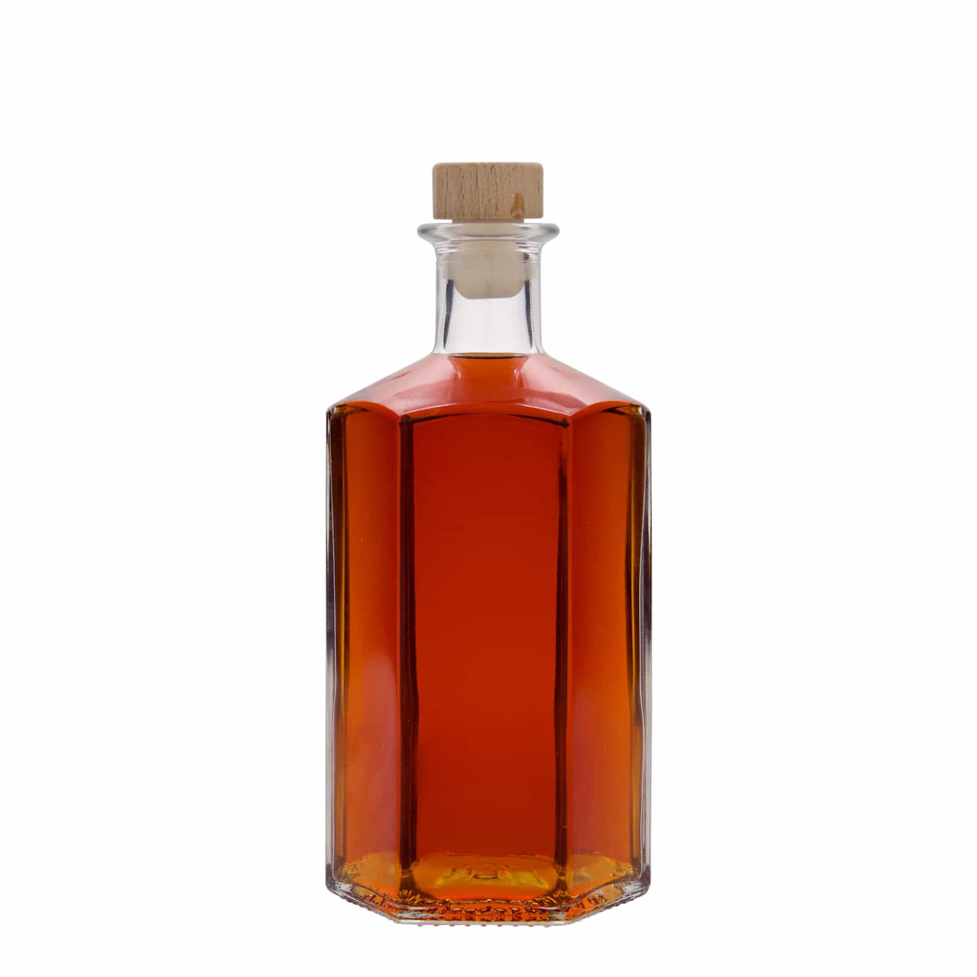 500 ml γυάλινο μπουκάλι φαρμακοποιού 'Jimmy', εξαγωνικό, στόμιο: φελλός 500 ml γυάλινο μπουκάλι φαρμακοποιού 'Jimmy', εξαγωνικό, στόμιο: φελλός
