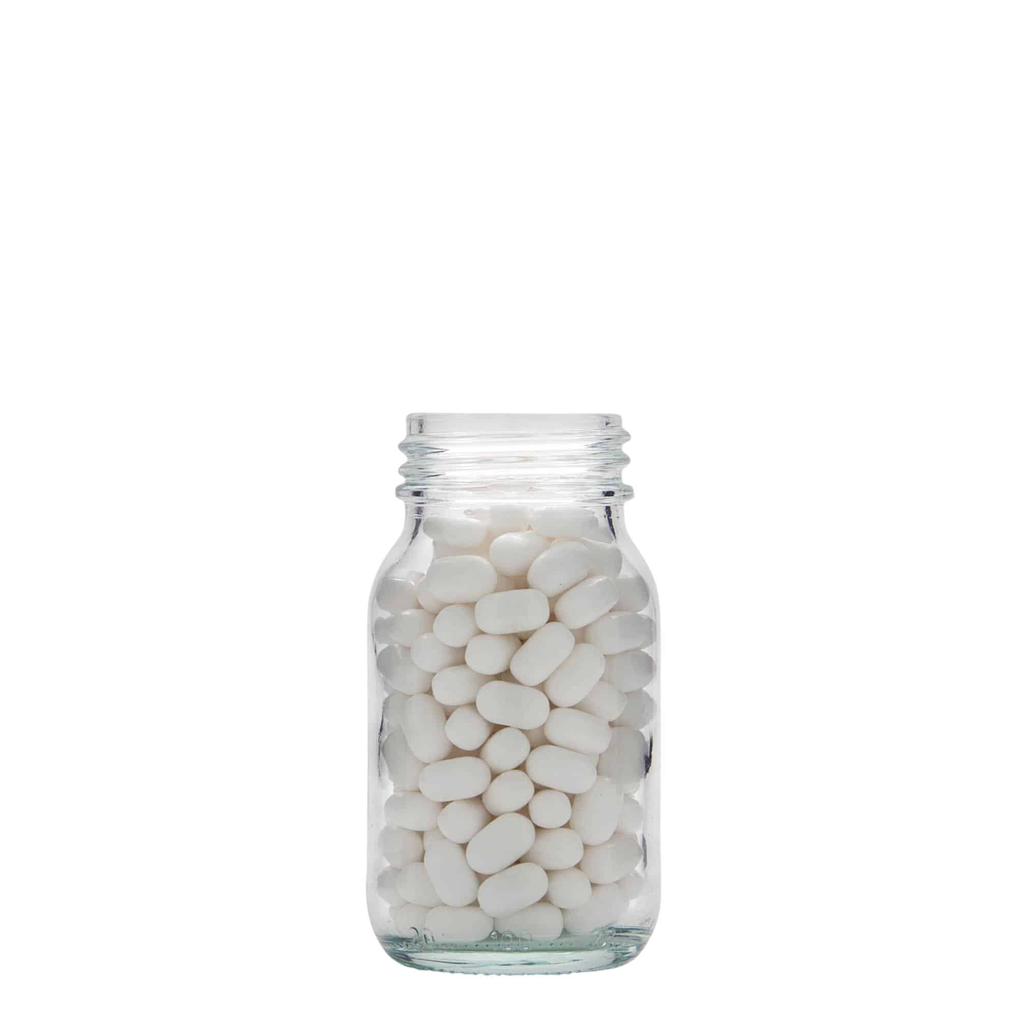 100 ml γυάλινο βάζο με φαρδύ στόμιο, άνοιγμα: DIN 40 100 ml γυάλινο βάζο με φαρδύ στόμιο, άνοιγμα: DIN 40