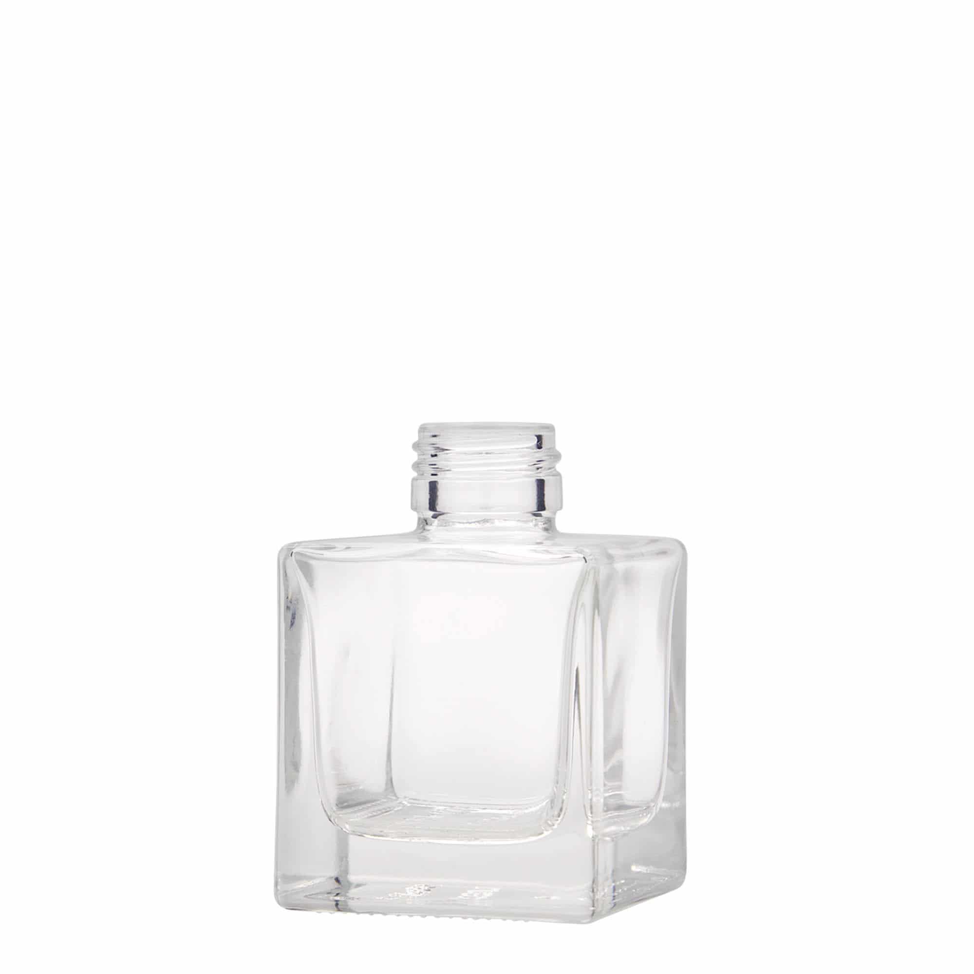 100 ml γυάλινο μπουκάλι 'Cube', τετράγωνο, στόμιο: PP 28