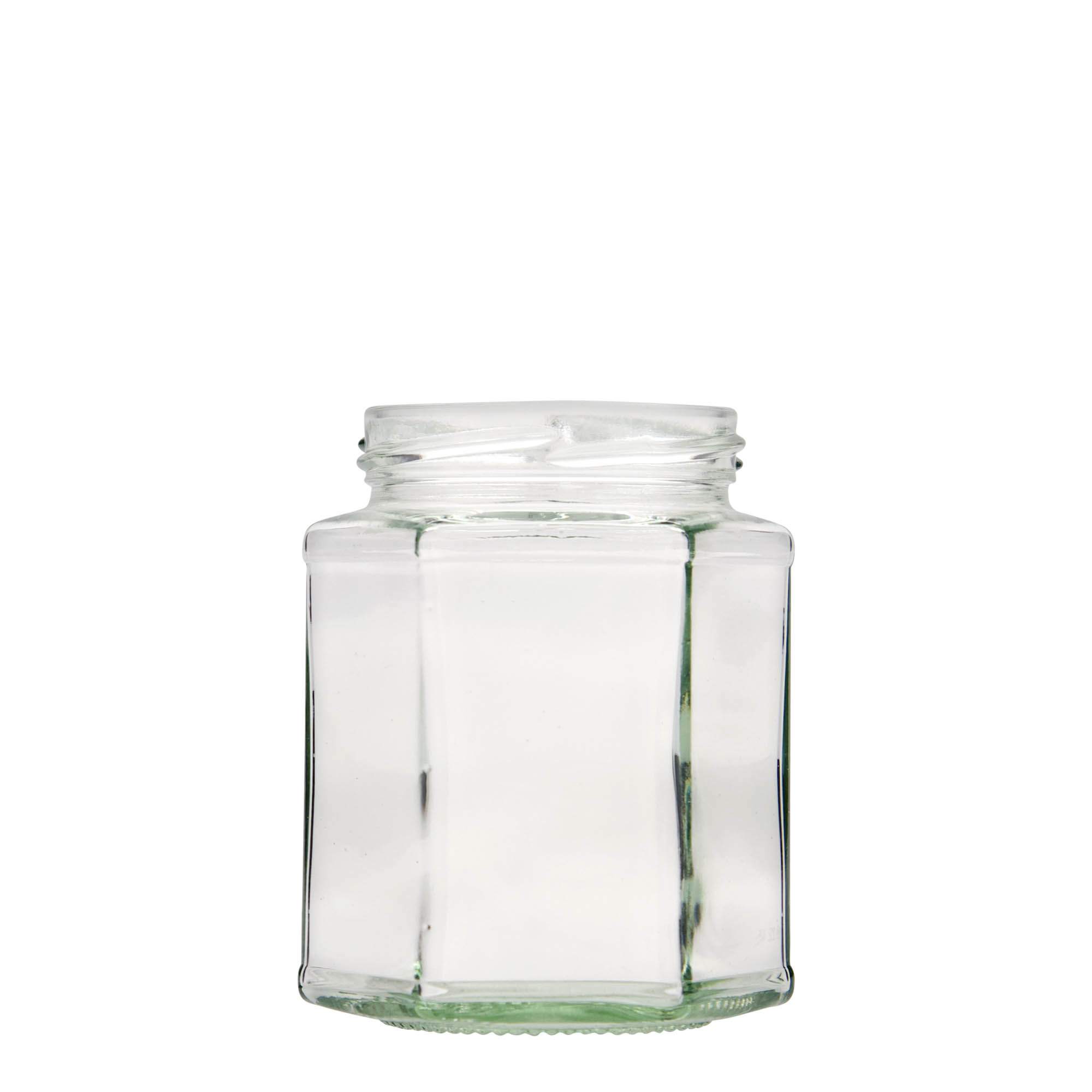 324 ml εξαγωνικό γυάλινο δοχείο, στόμιο: Twist-Off (TO 66) 324 ml εξαγωνικό γυάλινο δοχείο, στόμιο: Twist-Off (TO 66)