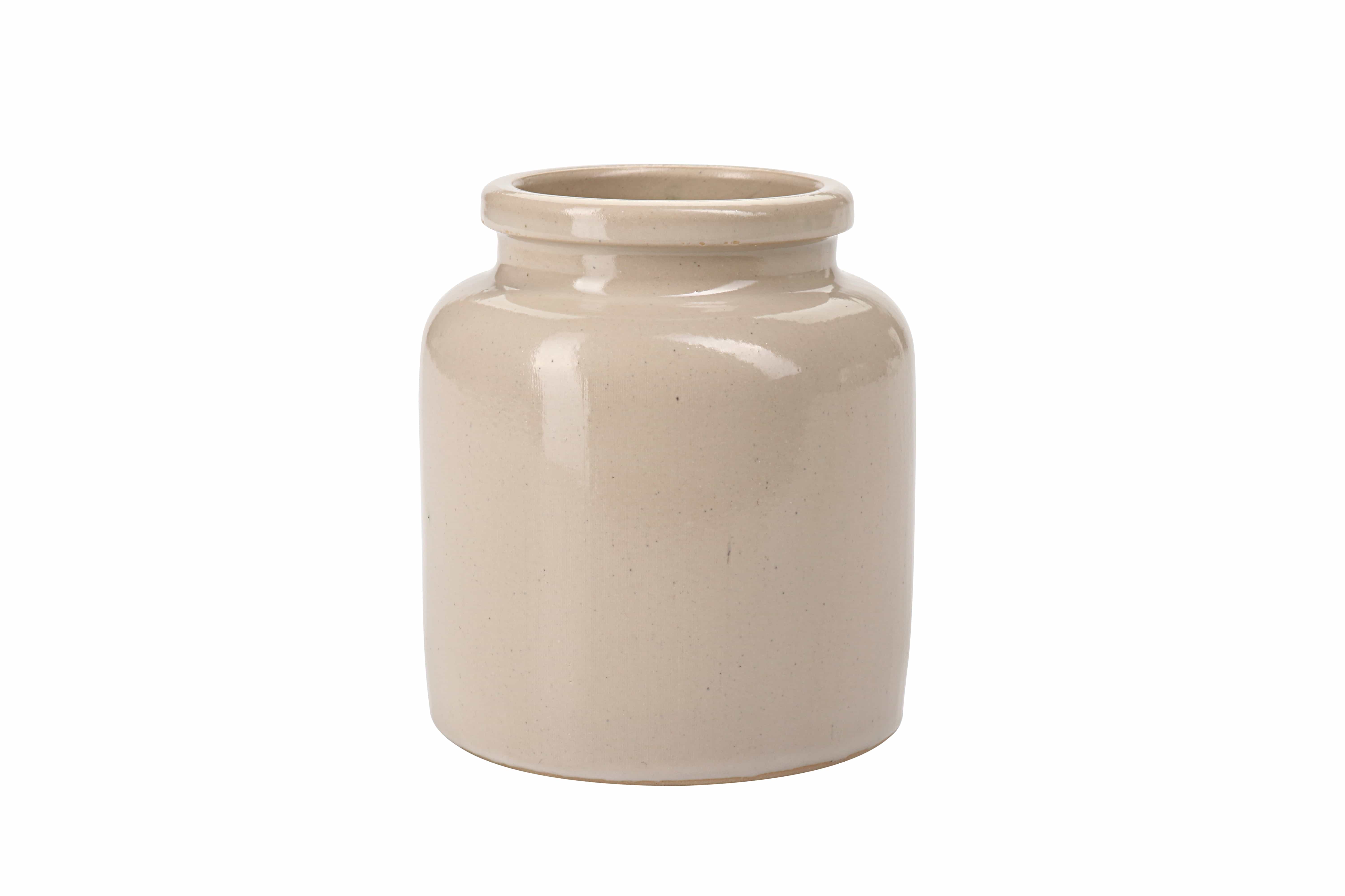 270 ml πήλινο δοχείο, κεραμικό, μπεζ, στόμιο: καπάκι με πώμα