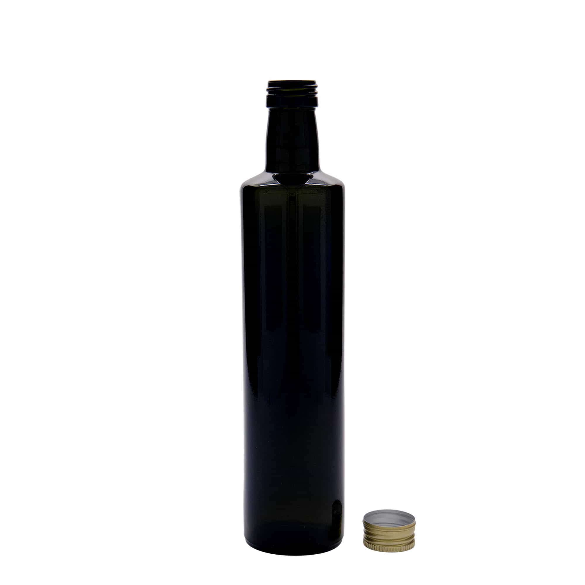 500 ml γυάλινο μπουκάλι 'Dorica', παλαιωμένο πράσινο, στόμιο: PP 31,5