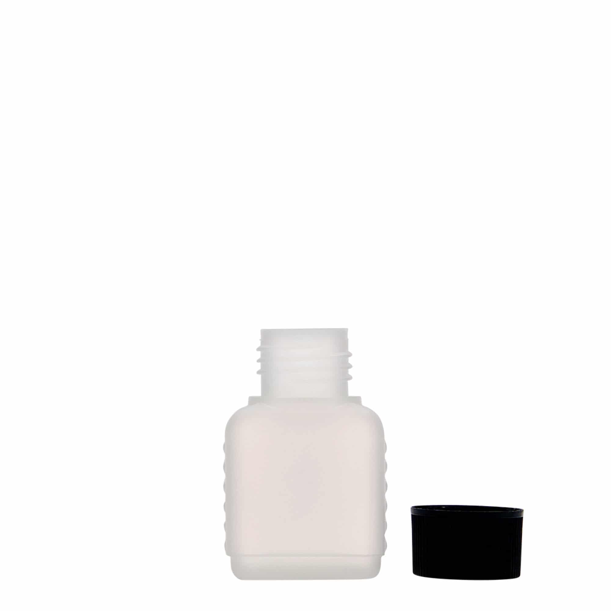 50 ml δοχείο κανίστρου, ορθογώνιο, πλαστικό HDPE, φυσικό, στόμιο: DIN 25