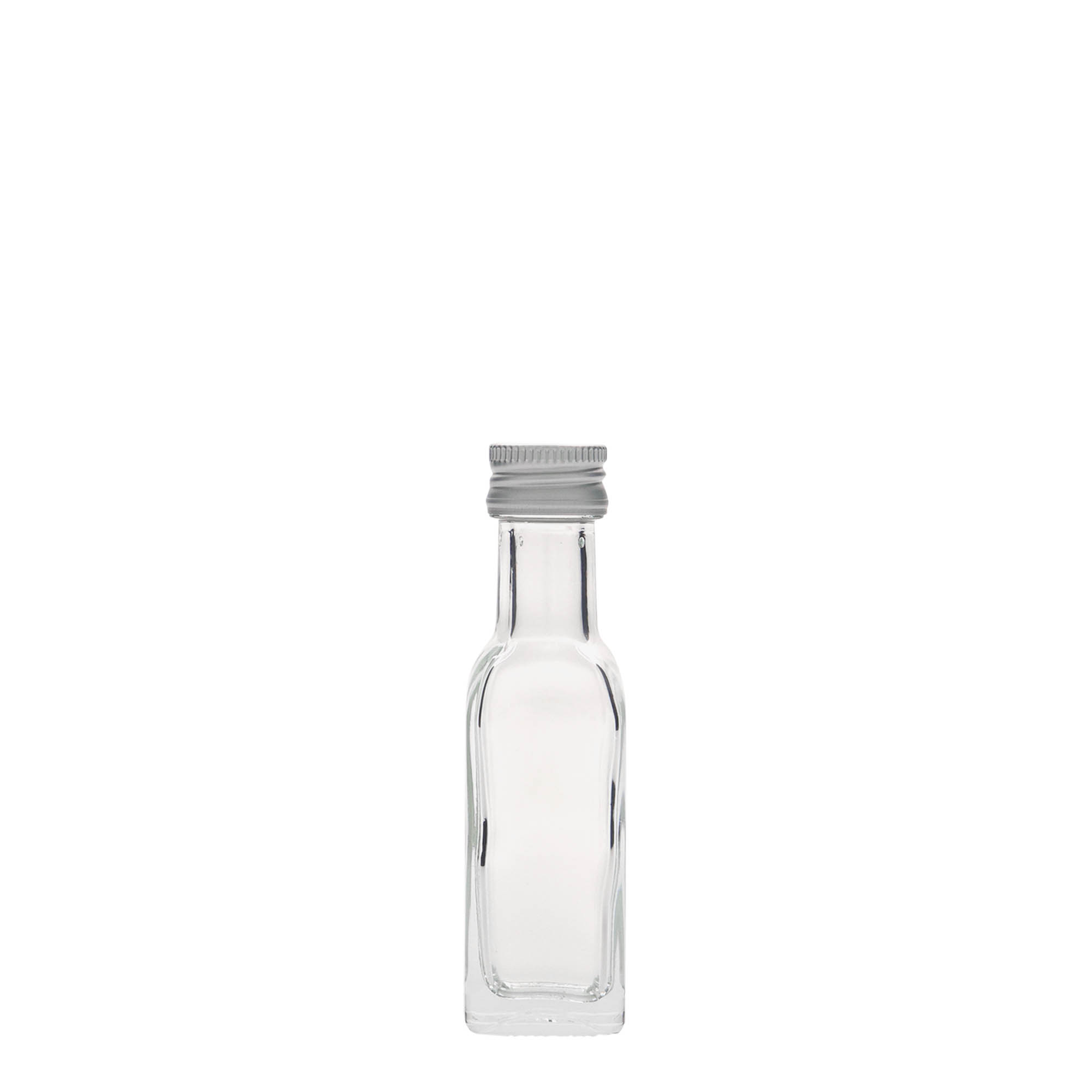 20 ml γυάλινο μπουκάλι 'Marasca', τετράγωνο, στόμιο: PP 18 20 ml γυάλινο μπουκάλι 'Marasca', τετράγωνο, στόμιο: PP 18