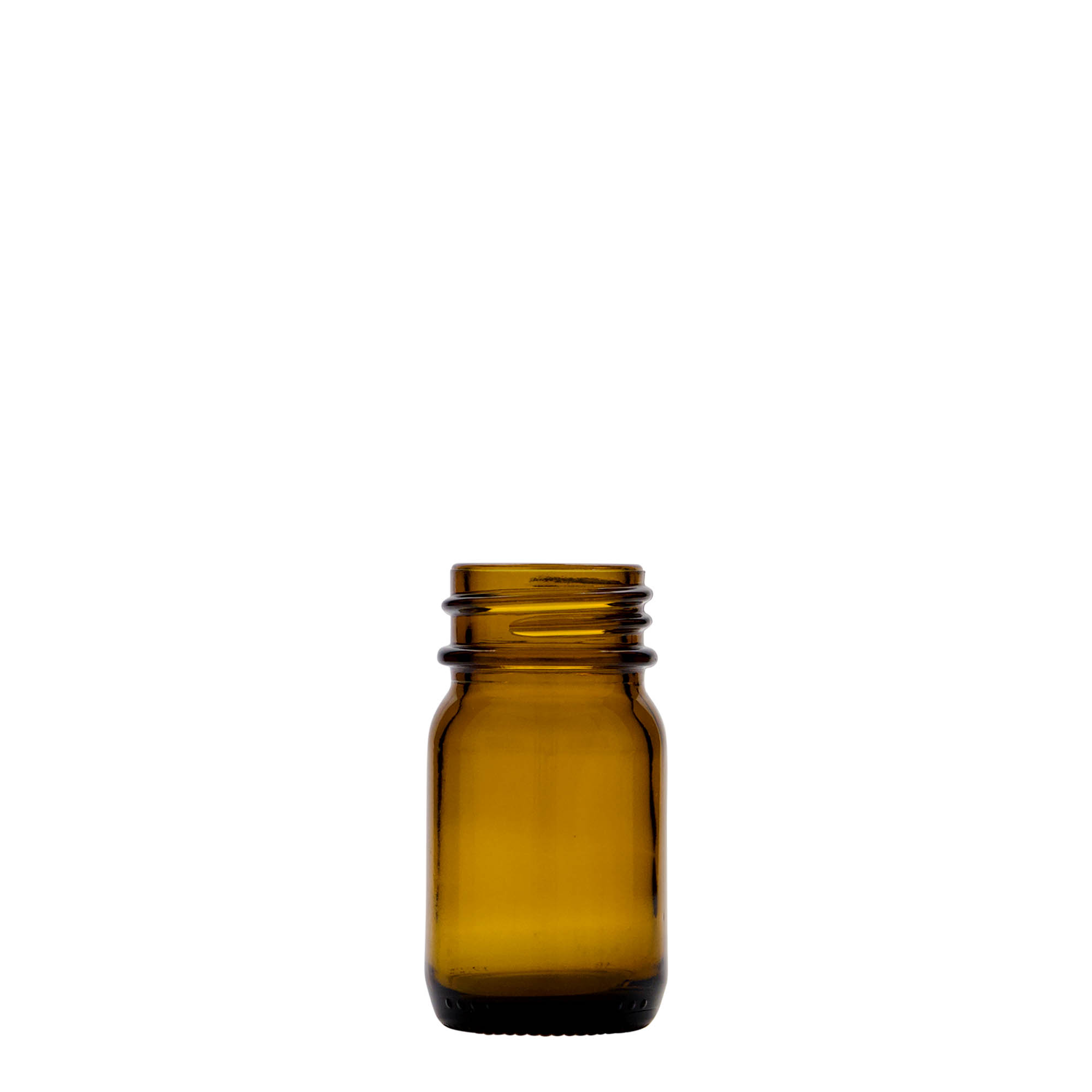 30 ml γυάλινο βάζο με φαρδύ λαιμό, καφέ, στόμιο: DIN 32