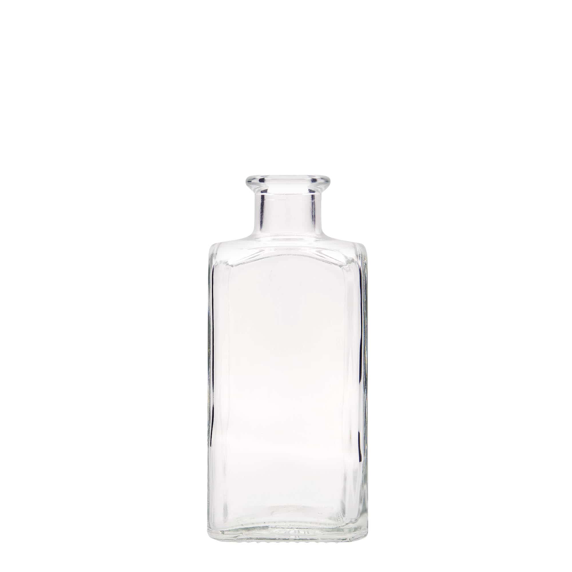 250 ml γυάλινο μπουκάλι Apotheker Carré, τετράγωνο, στόμιο: φελλός
