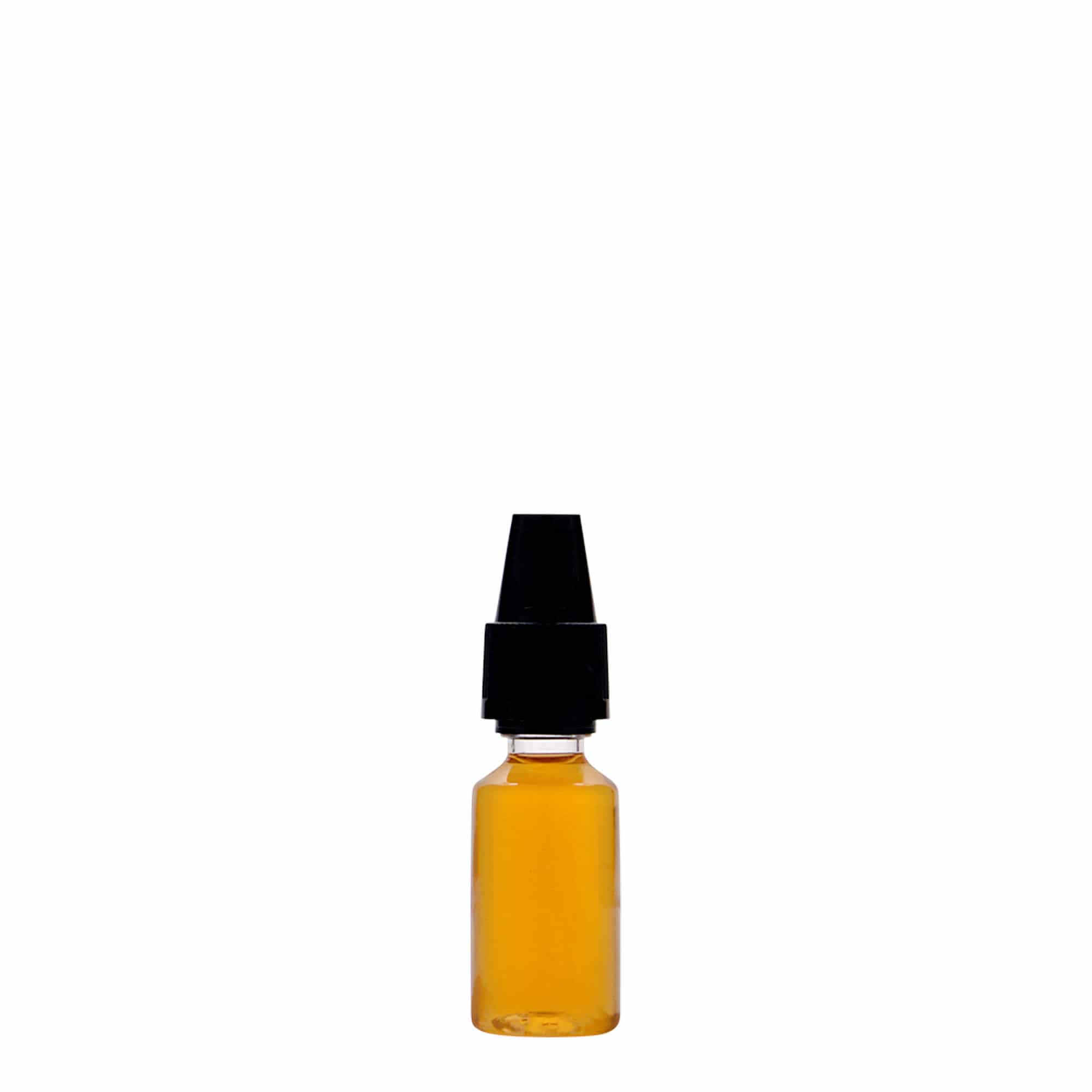 10 ml φιάλη PET 'E-Liquid' με ασφάλεια ποιότητας και παιδική ασφάλεια, πλαστικό, στόμιο: βιδωτό καπάκι