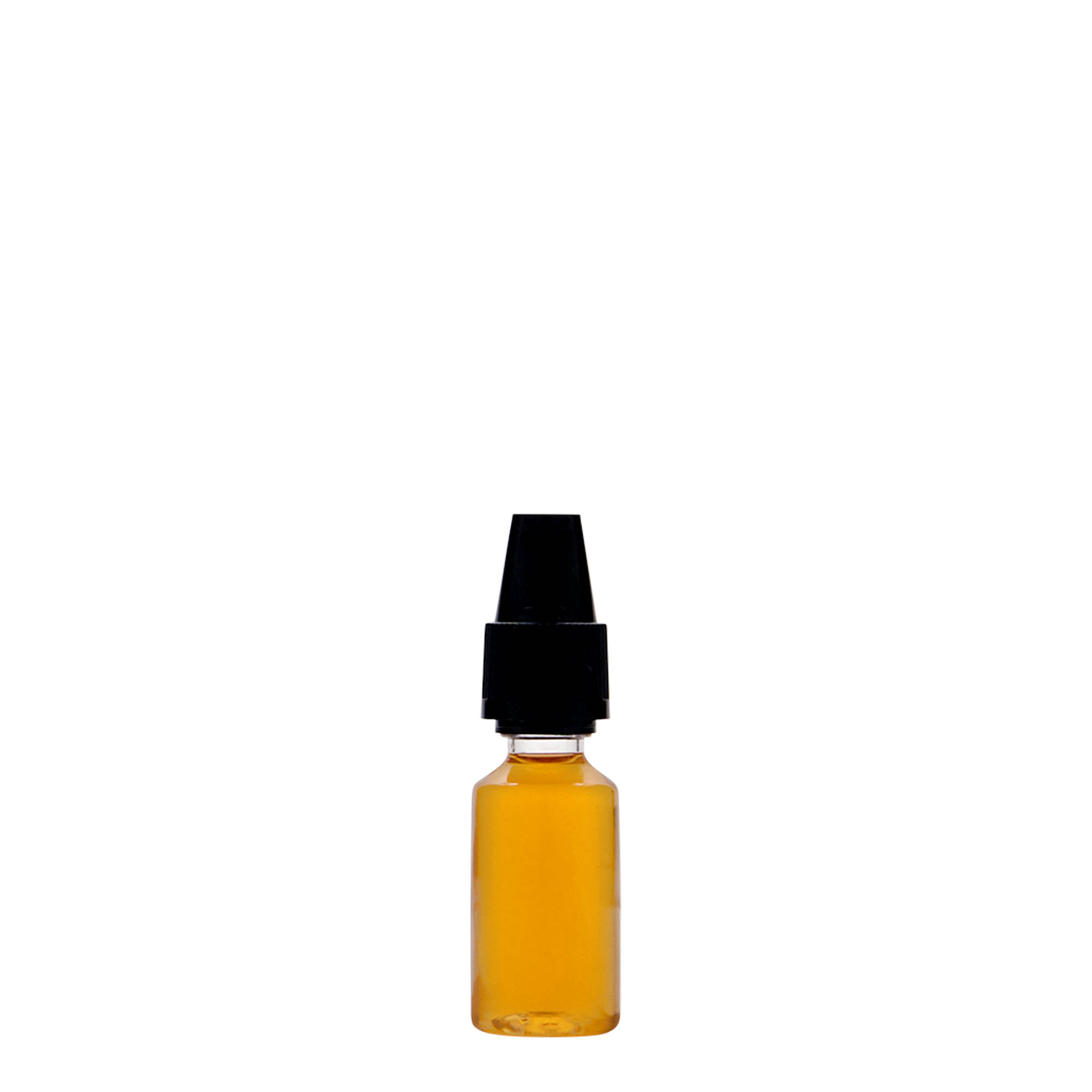 10 ml φιάλη PET 'E-Liquid' με ασφάλεια ποιότητας και παιδική ασφάλεια, πλαστικό, στόμιο: βιδωτό καπάκι