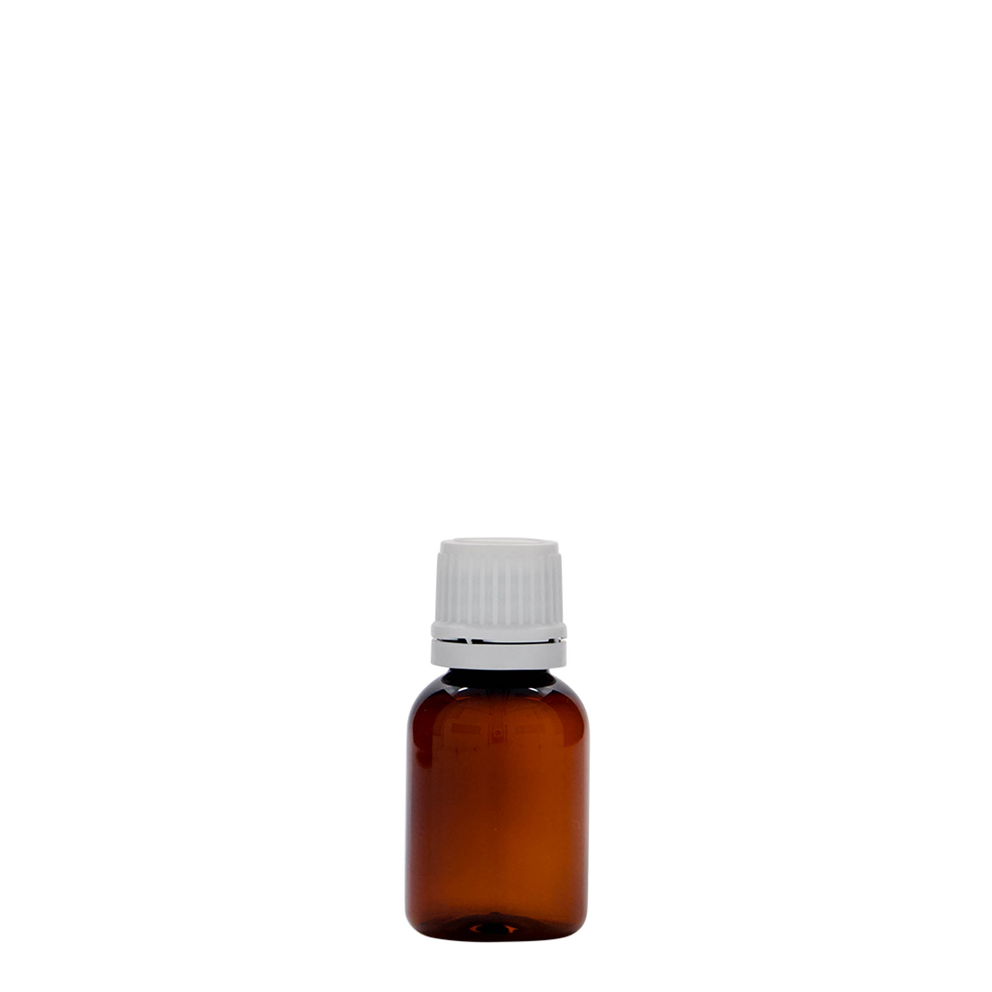 20 ml φιάλη φαρμάκου PET 'Easy Living', καφέ, πλαστικό, στόμιο: DIN 18