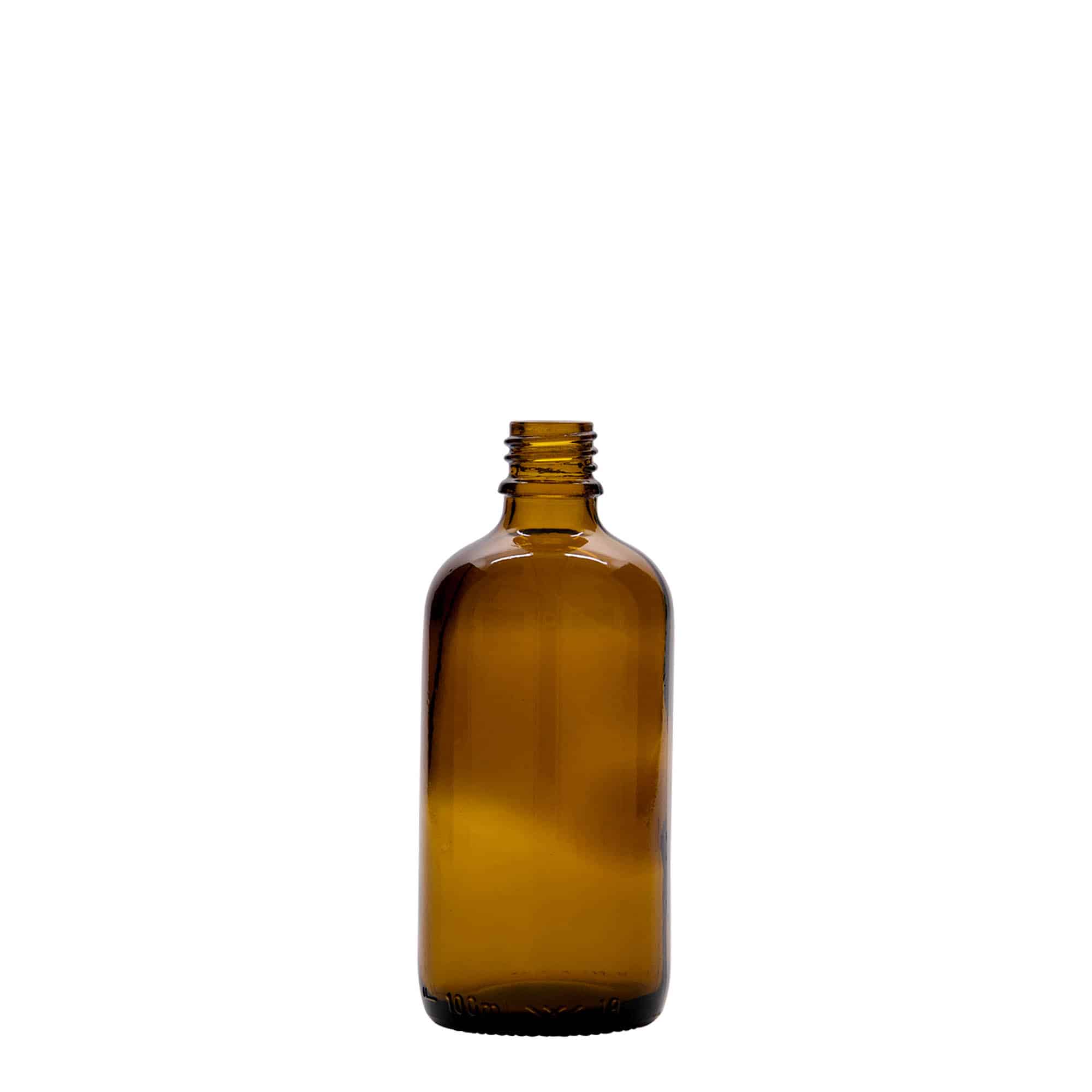Μπουκάλι φαρμάκου 100 ml, γυάλινο, καφέ, στόμιο: DIN 18