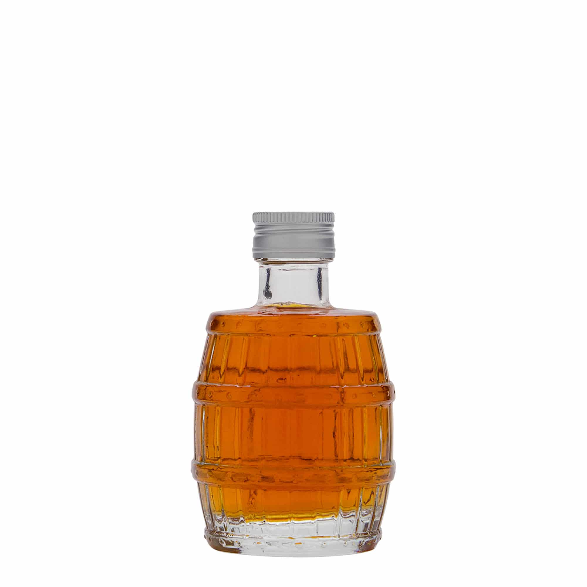 100 ml γυάλινο μπουκάλι 'βαρέλι', στόμιο: PP 24