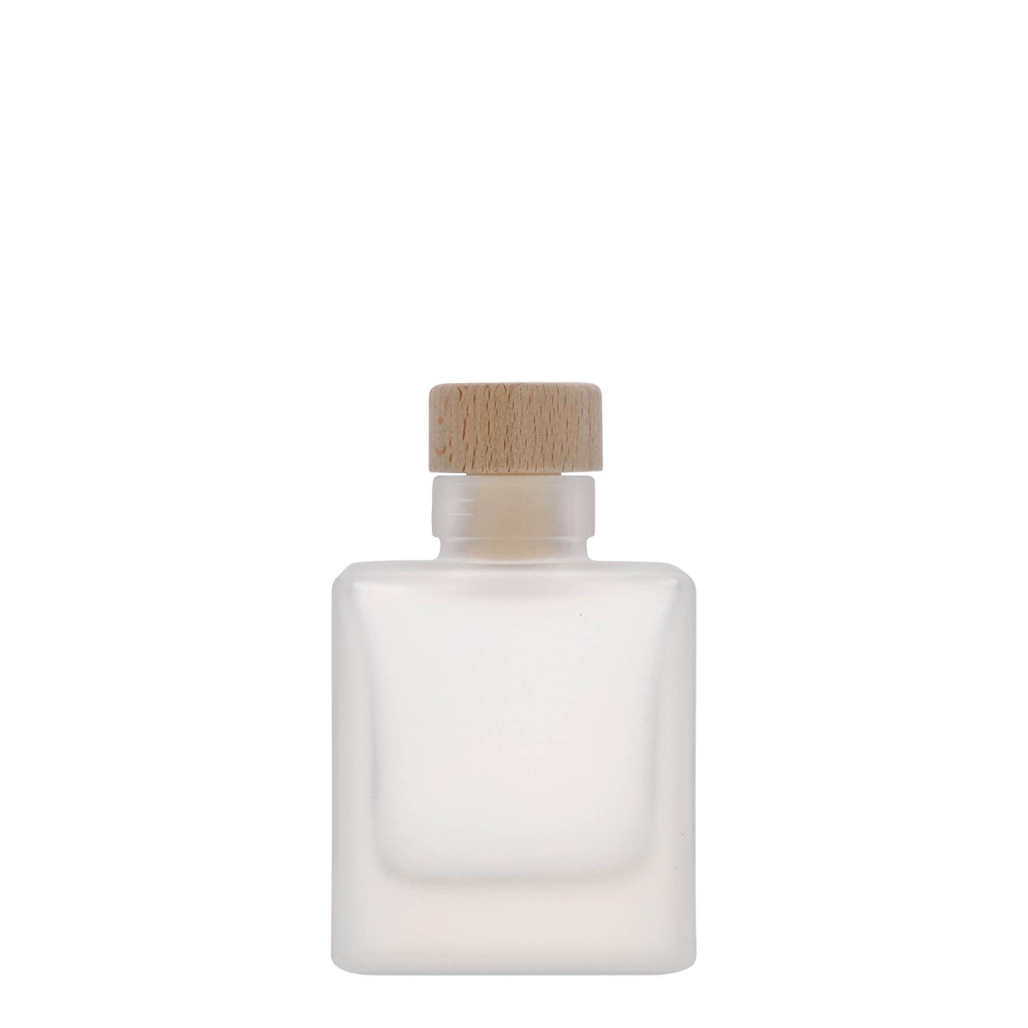 100 ml γυάλινο μπουκάλι 'Cube', τετράγωνο, παγωμένο, στόμιο: φελλός