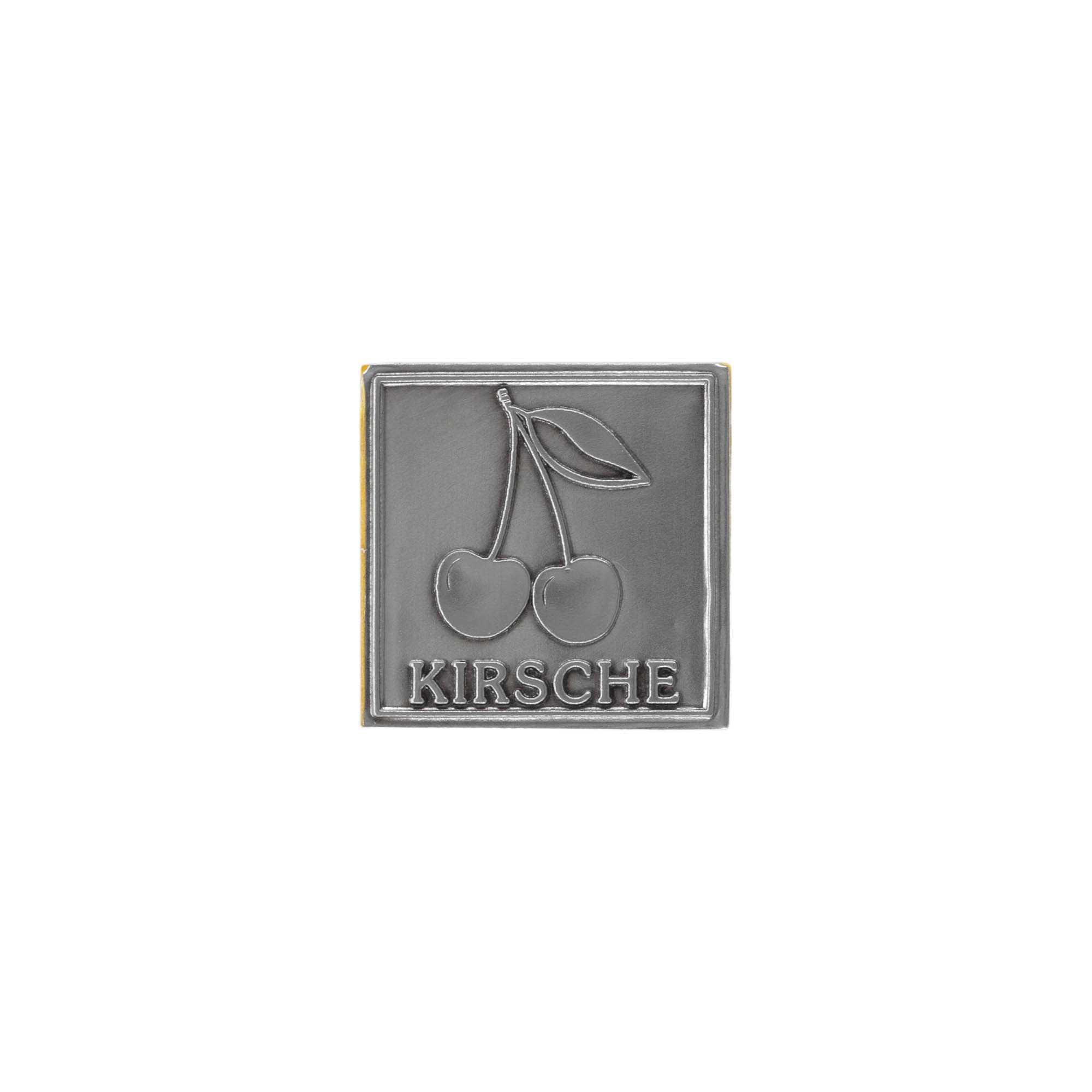 Ετικέτα κασσίτερου 'Κεράσι', τετράγωνη, μέταλλο, ασημί Ετικέτα κασσίτερου 'Κεράσι', τετράγωνη, μέταλλο, ασημί