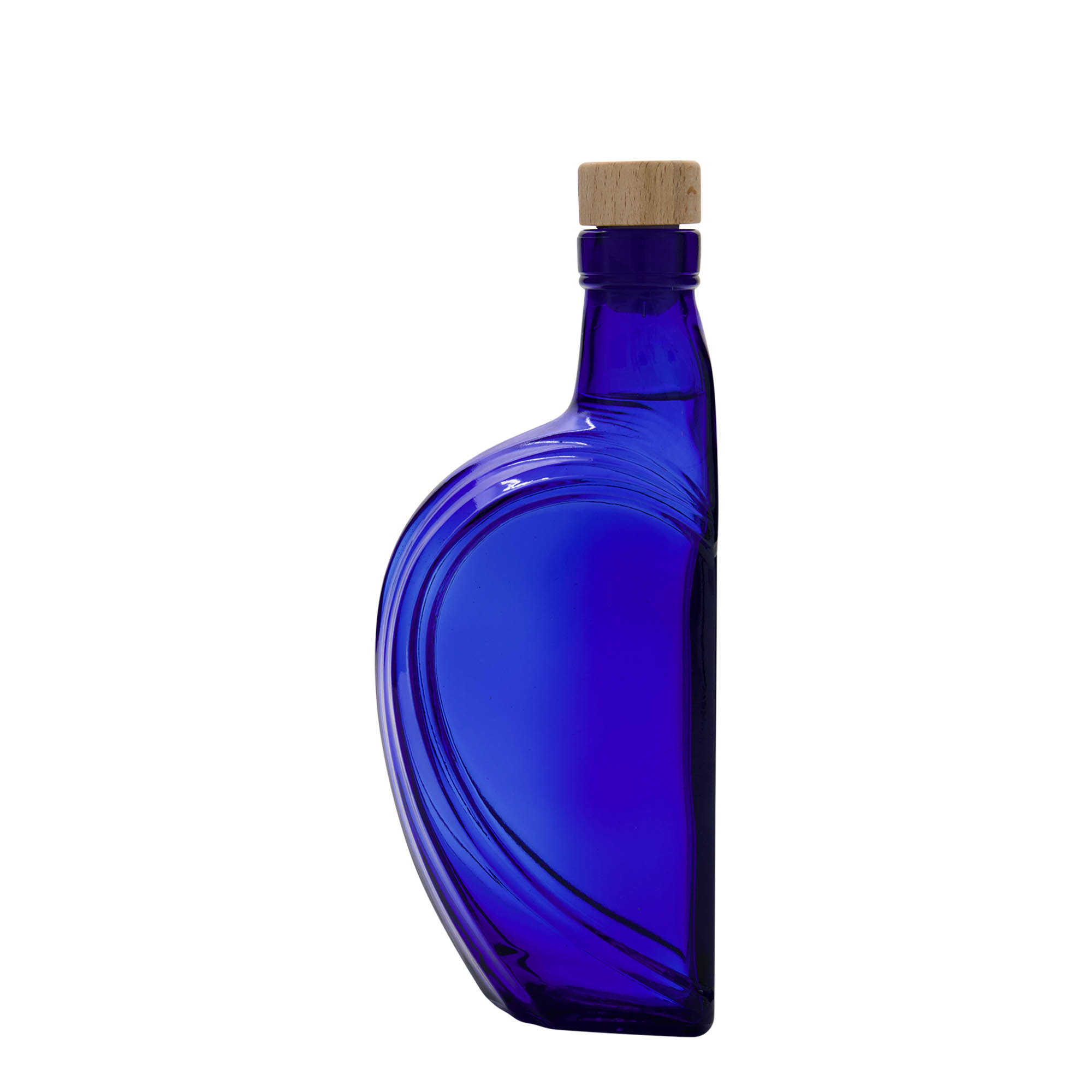 375 ml γυάλινο μπουκάλι 'Sweethearts', ορθογώνιο, βασιλικό μπλε, στόμιο: φελλός
