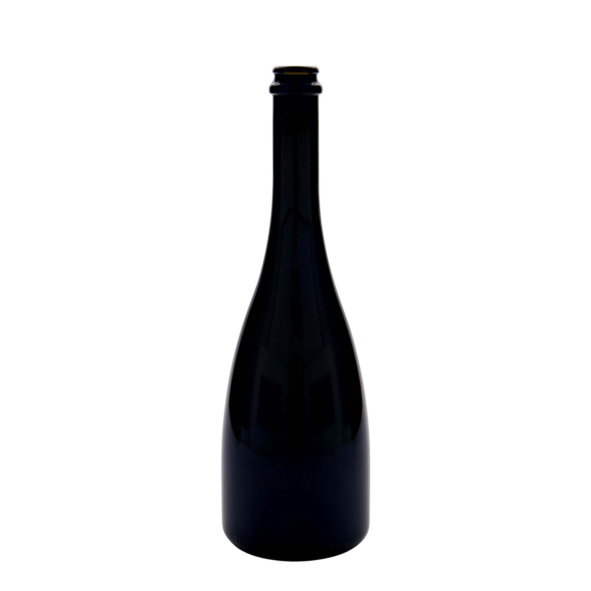 750 ml Μπουκάλι μπύρας/σαμπάνιας 'Tosca', γυαλί, παλαιωμένο πράσινο, στόμιο: καπάκι κορωνοειδές