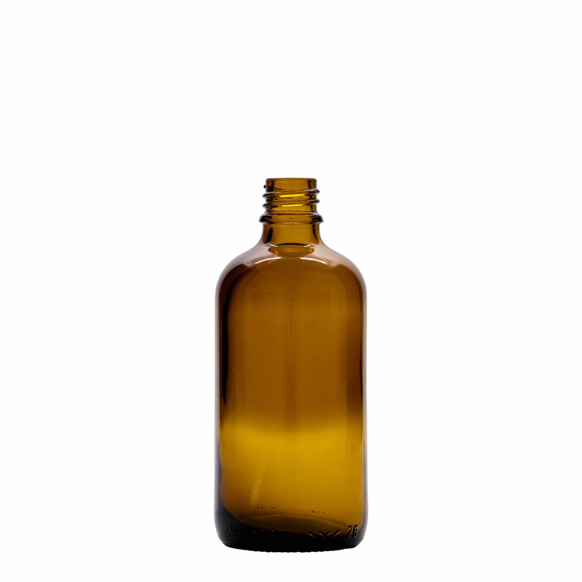 Μπουκάλι φαρμάκου με σταγονόμετρο 100 ml, γυάλινο, καφέ-κόκκινο, στόμιο: DIN 18