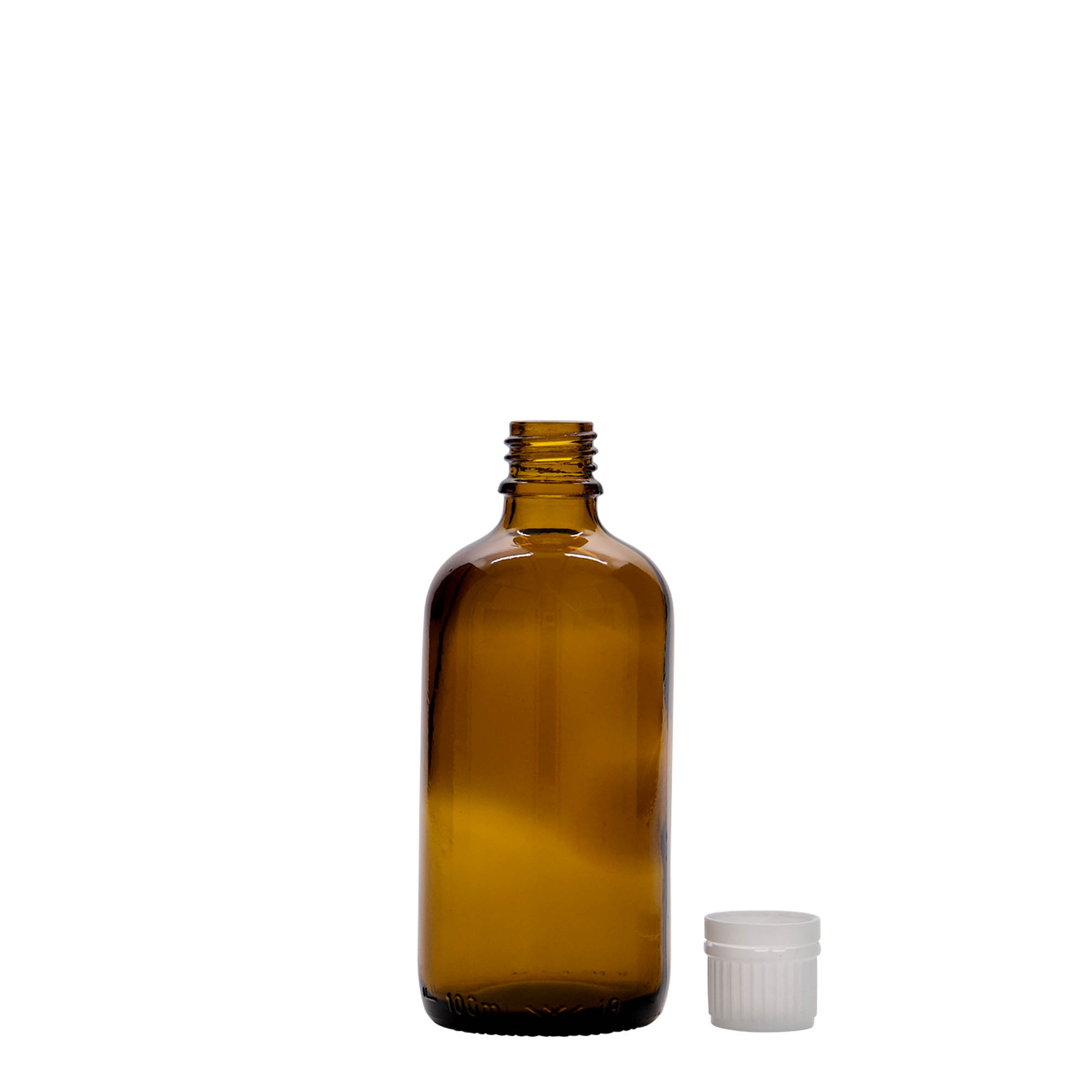 100 ml ιατρικό μπουκάλι, γυάλινο, καφέ, στόμιο: DIN 18