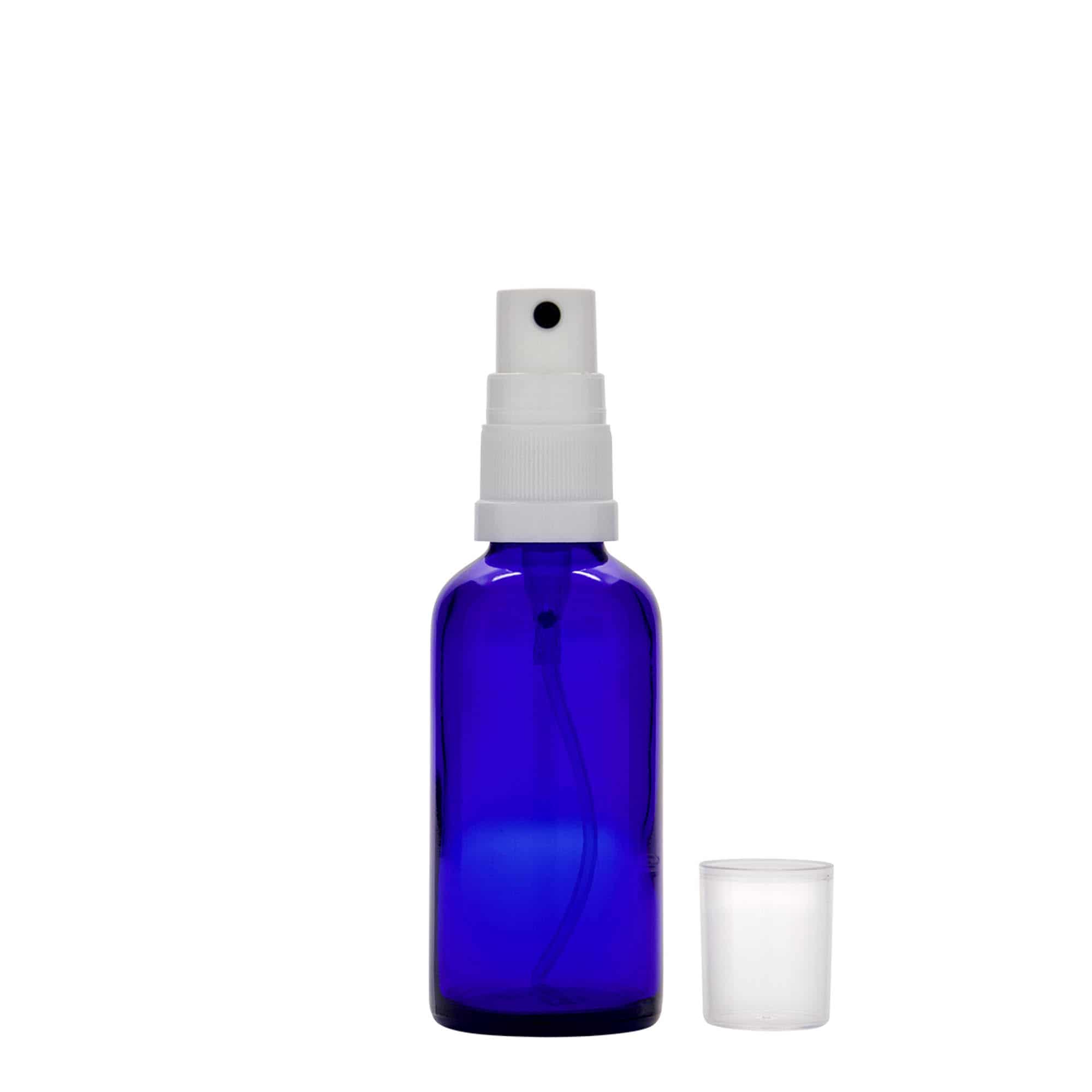 Μπουκάλι ψεκασμού φαρμάκου 50 ml, γυάλινο, μπλε ρουά, στόμιο: DIN 18