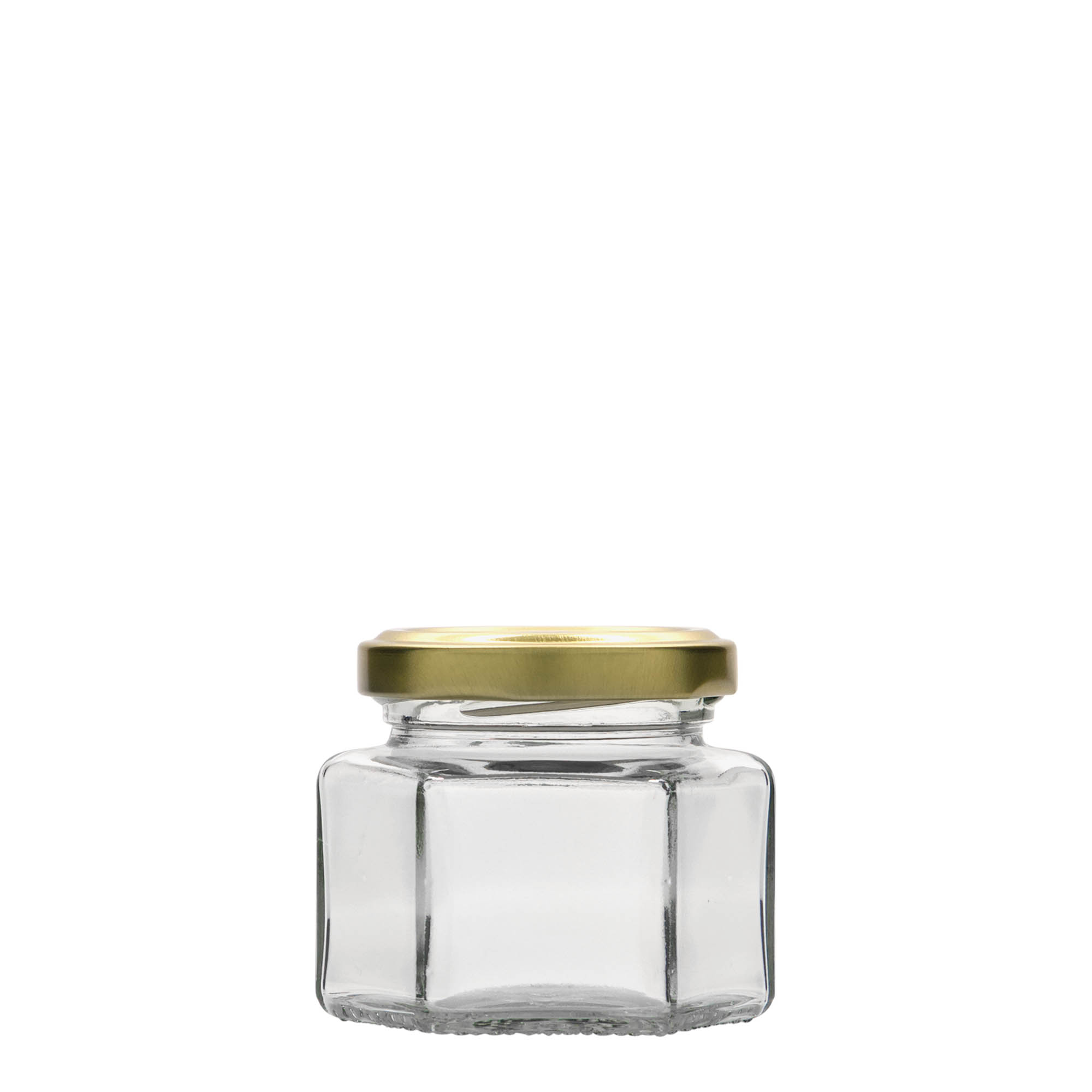 106 ml εξαγωνικό γυάλινο δοχείο, στόμιο: Twist-Off (TO 53) 106 ml εξαγωνικό γυάλινο δοχείο, στόμιο: Twist-Off (TO 53)