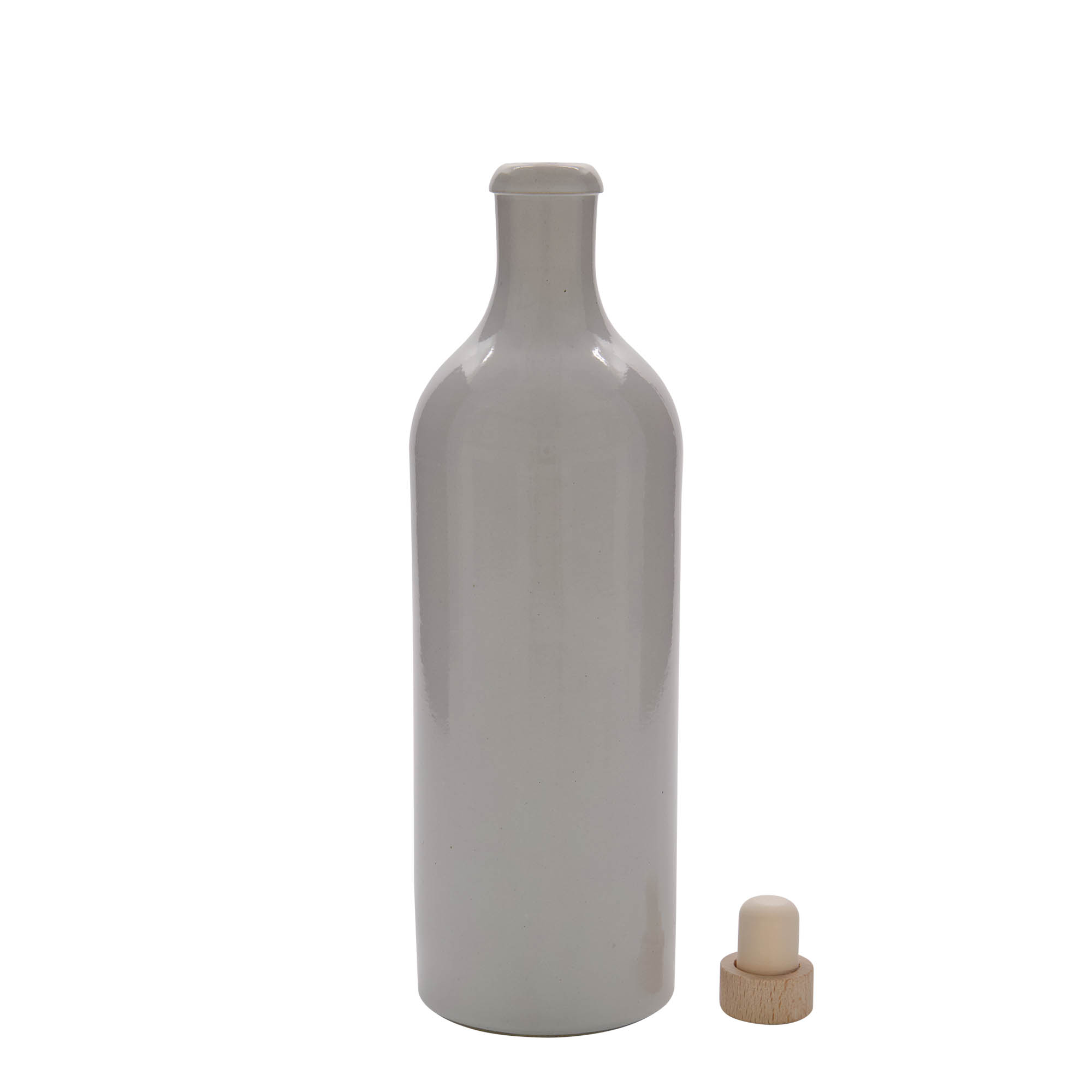 750 ml πιθάρι από πήλινο υλικό, λευκό, στόμιο: φελλός 750 ml πιθάρι από πήλινο υλικό, λευκό, στόμιο: φελλός