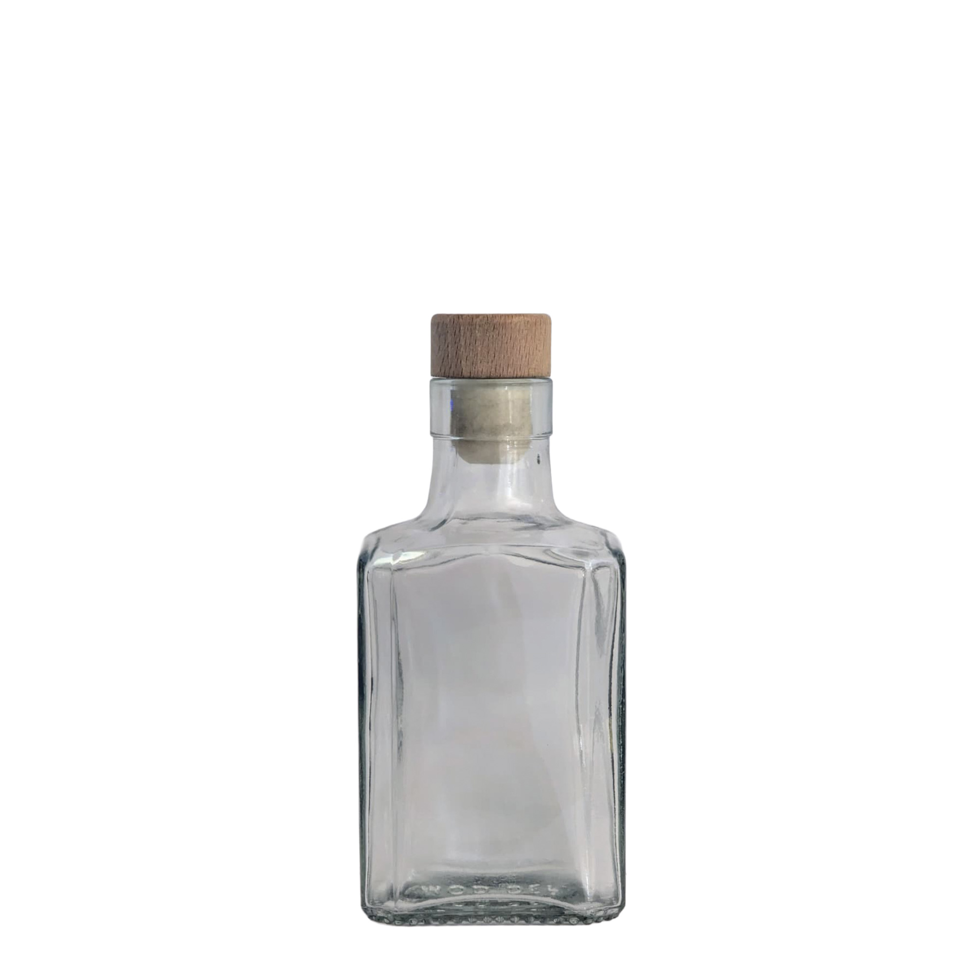 250 ml γυάλινο μπουκάλι 'Decanter Quadro Oberband', τετράγωνο, στόμιο: φελλός