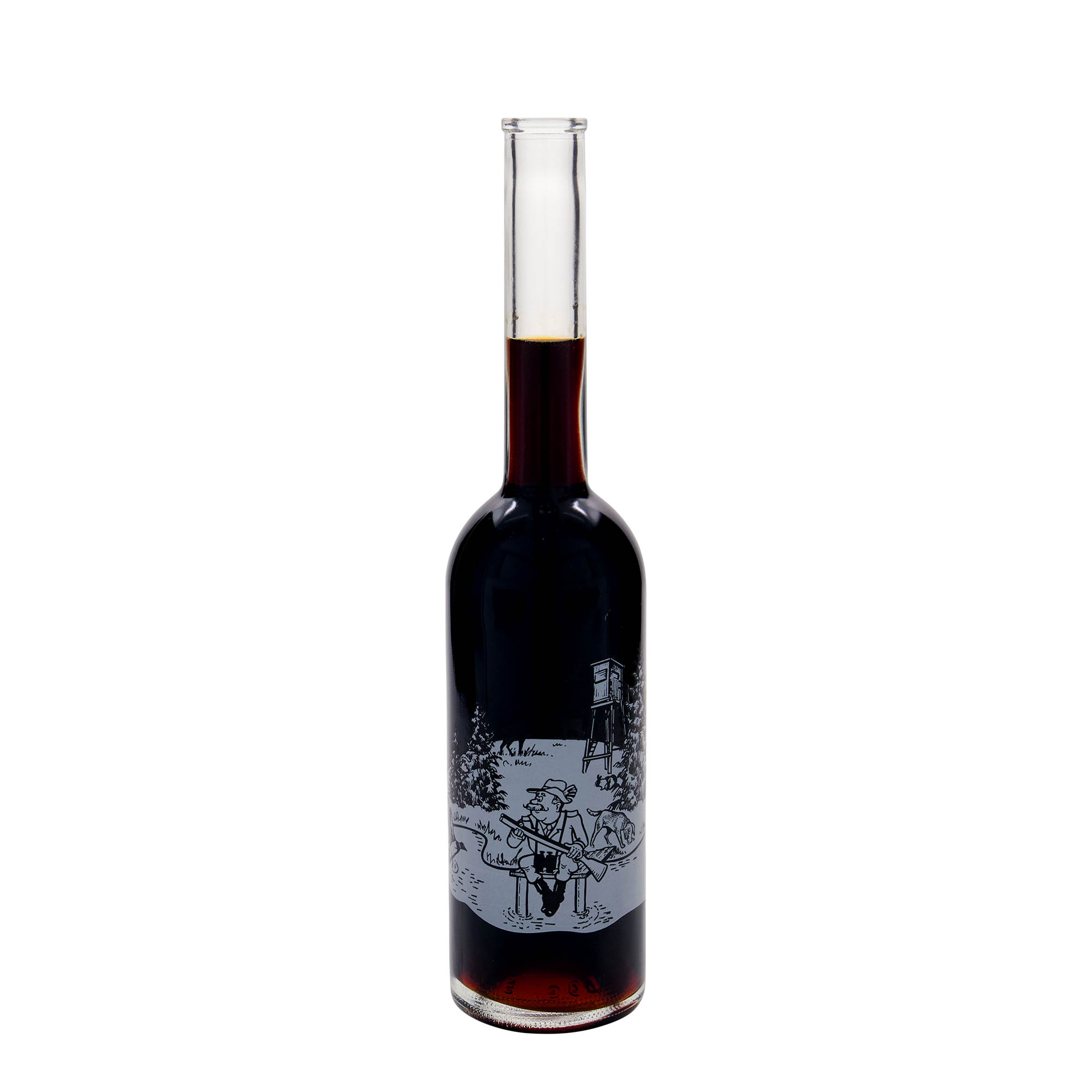 500 ml γυάλινο μπουκάλι 'Opera', σχέδιο: κυνηγός, στόμιο: φελλός