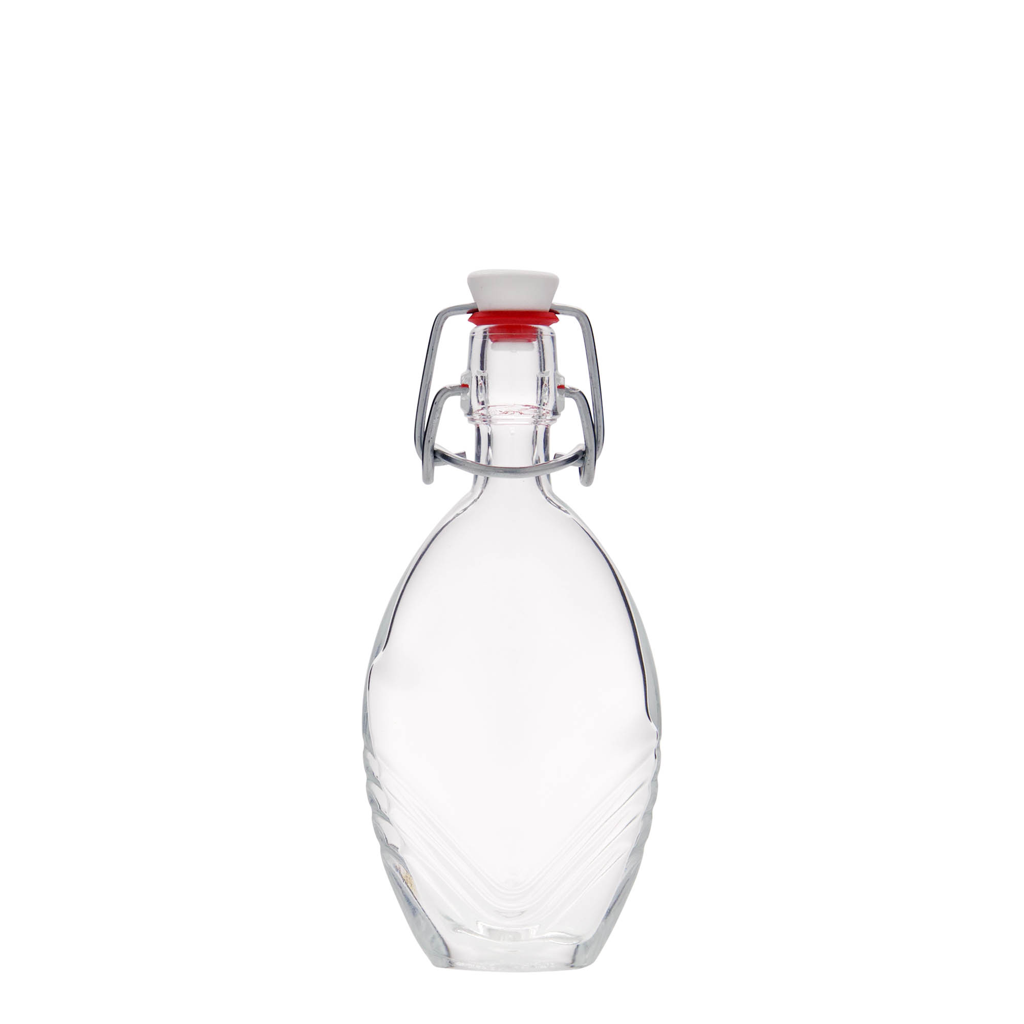 40 ml γυάλινο μπουκάλι 'Florence', οβάλ, στόμιο: κλείσιμο με μεταλλικό κρίκο