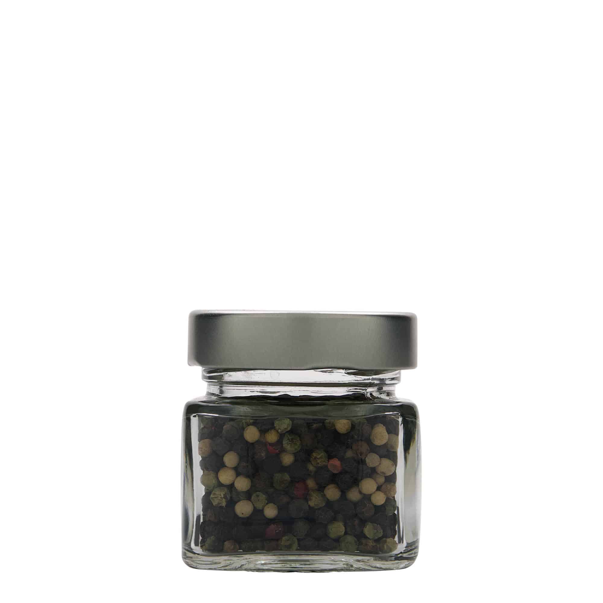 106 ml τετράγωνο γυάλινο βάζο 'Ikarus', λαιμός: Deep-Twist-Off (DTO 58)