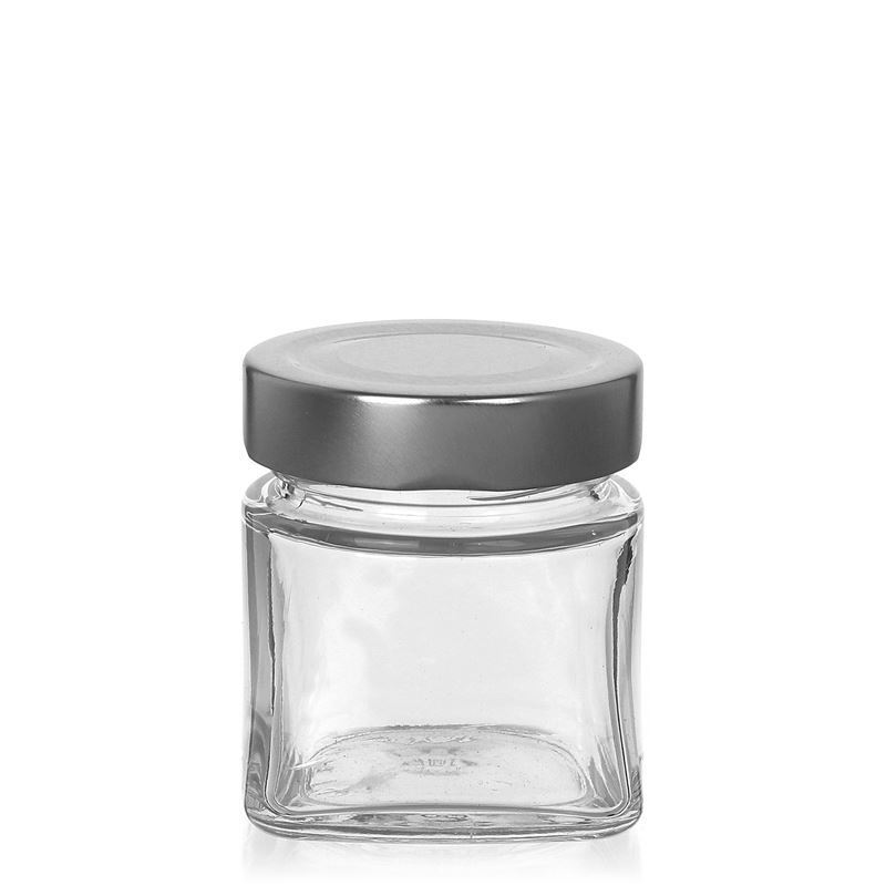 106 ml τετράγωνο γυάλινο βάζο 'Luxor', στόμιο: Deep-Twist-Off (DTO 58) 106 ml τετράγωνο γυάλινο βάζο 'Luxor', στόμιο: Deep-Twist-Off (DTO 58)