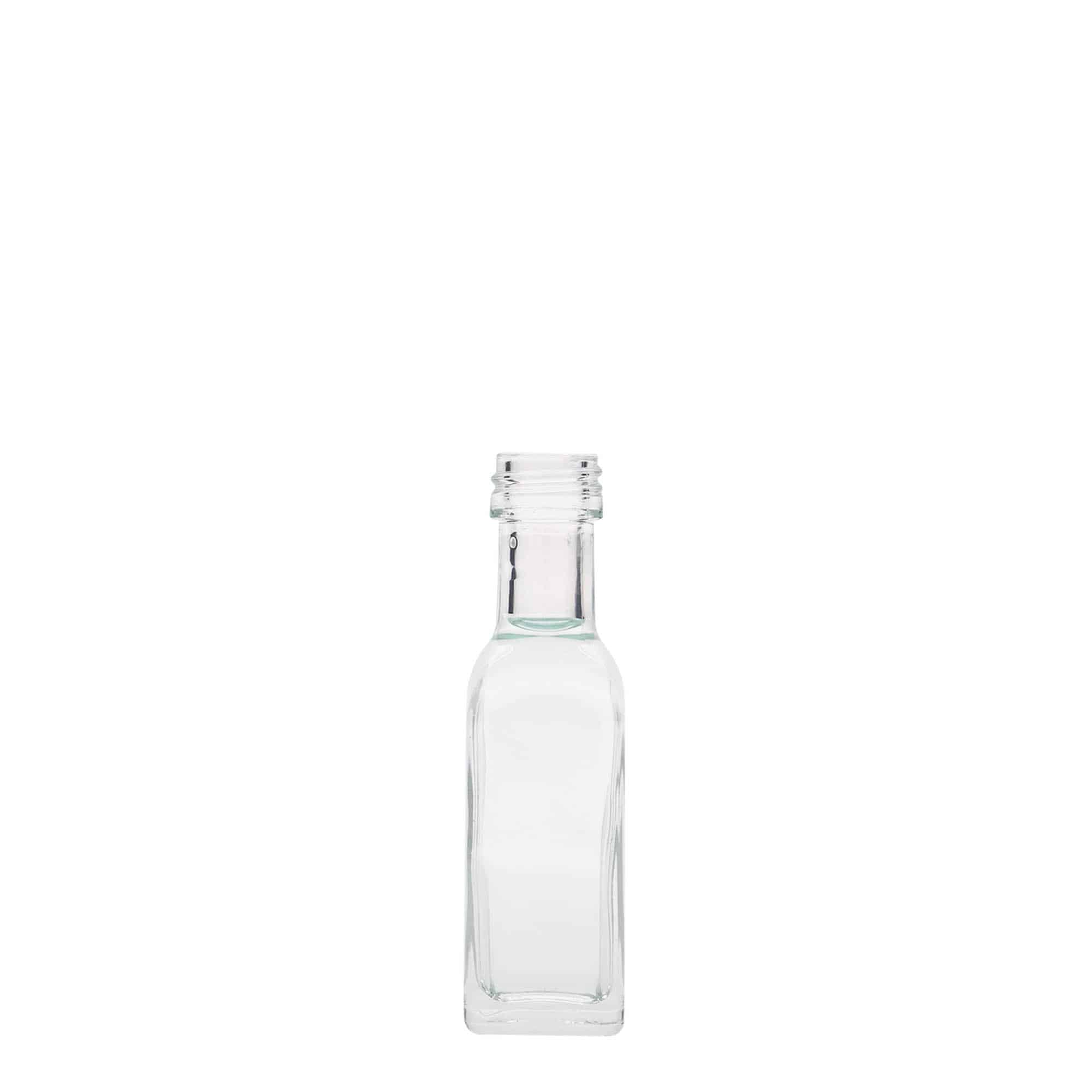 20 ml γυάλινο μπουκάλι 'Marasca', τετράγωνο, στόμιο: PP 18