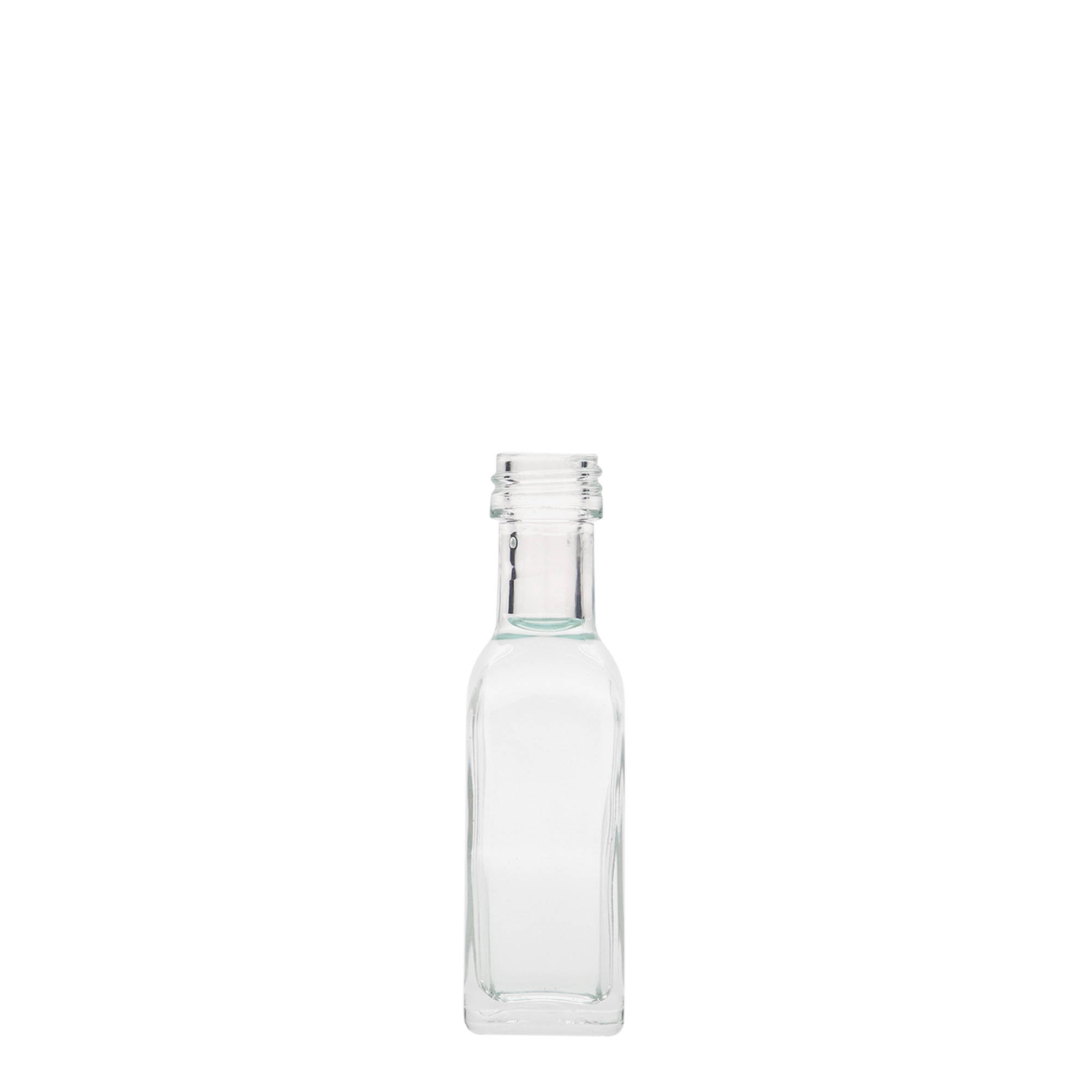 20 ml γυάλινο μπουκάλι 'Marasca', τετράγωνο, στόμιο: PP 18 20 ml γυάλινο μπουκάλι 'Marasca', τετράγωνο, στόμιο: PP 18