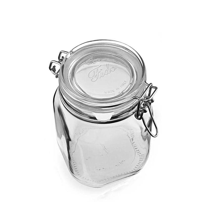 Βάζο με καπάκι με κλιπ 'Fido' 1.000 ml, τετράγωνο, στόμιο: καπάκι με κλιπ