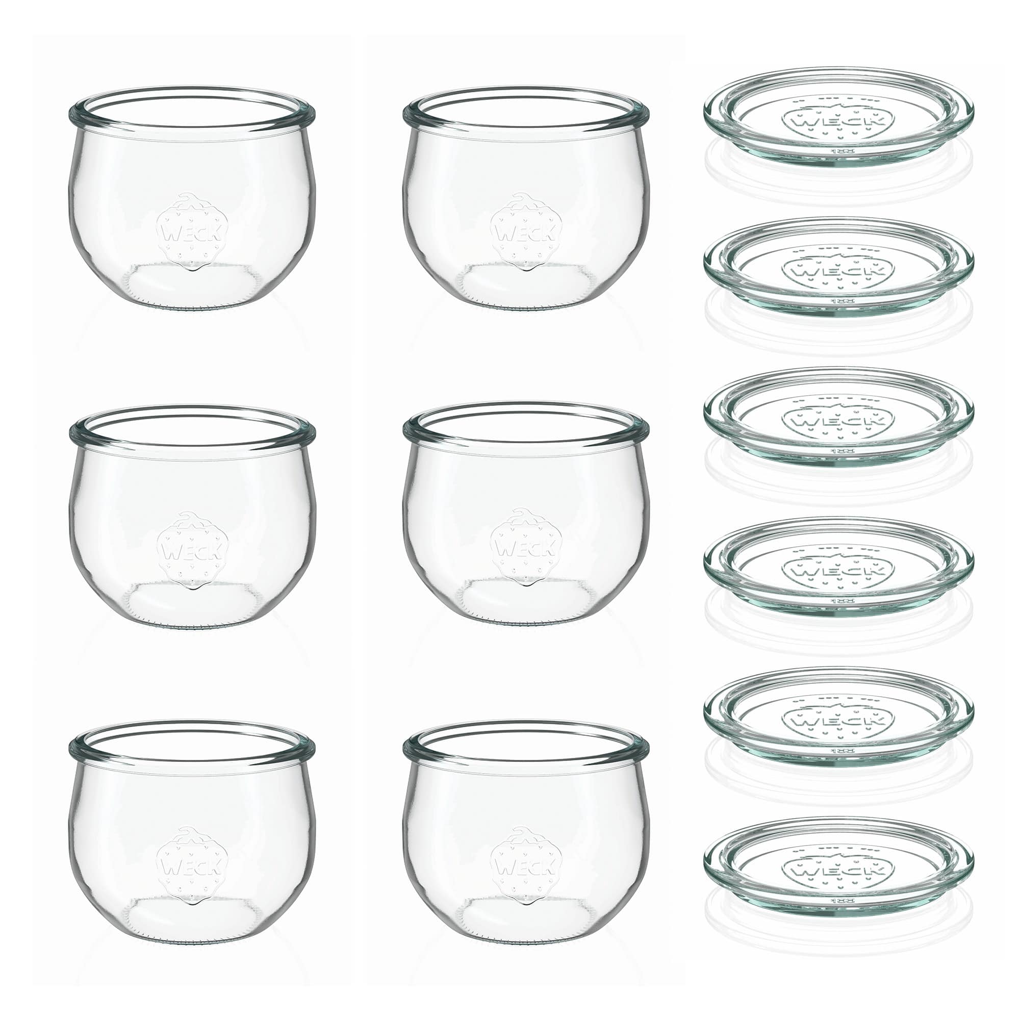 6x Βάζο-τουλίπα WECK 580 ml με γυάλινο καπάκι RR 100