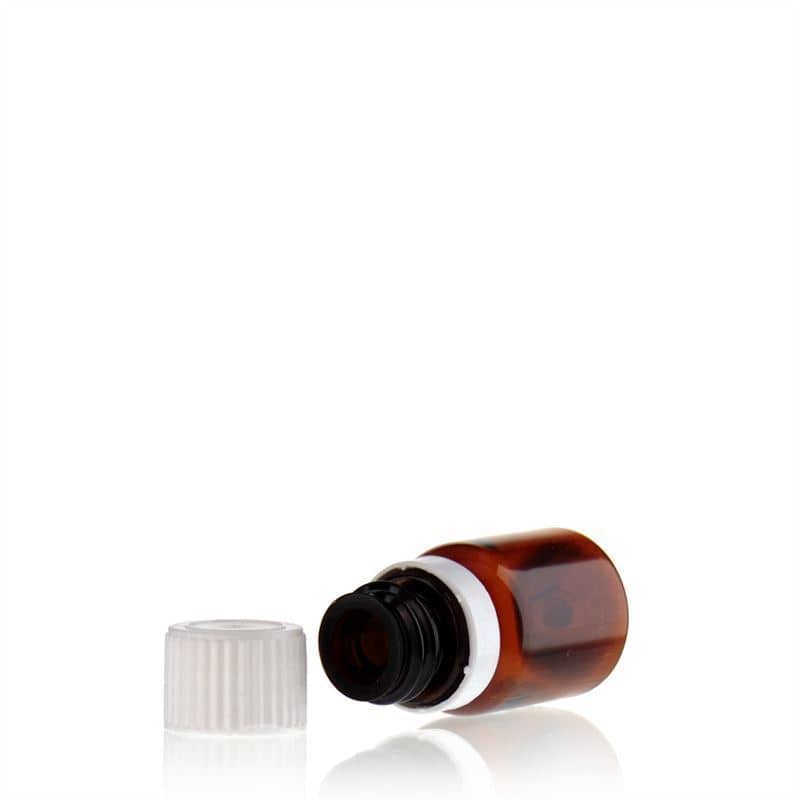 10 ml φιαλίδιο PET για φάρμακα 'Easy Living', καφέ, πλαστικό, στόμιο: DIN 18
