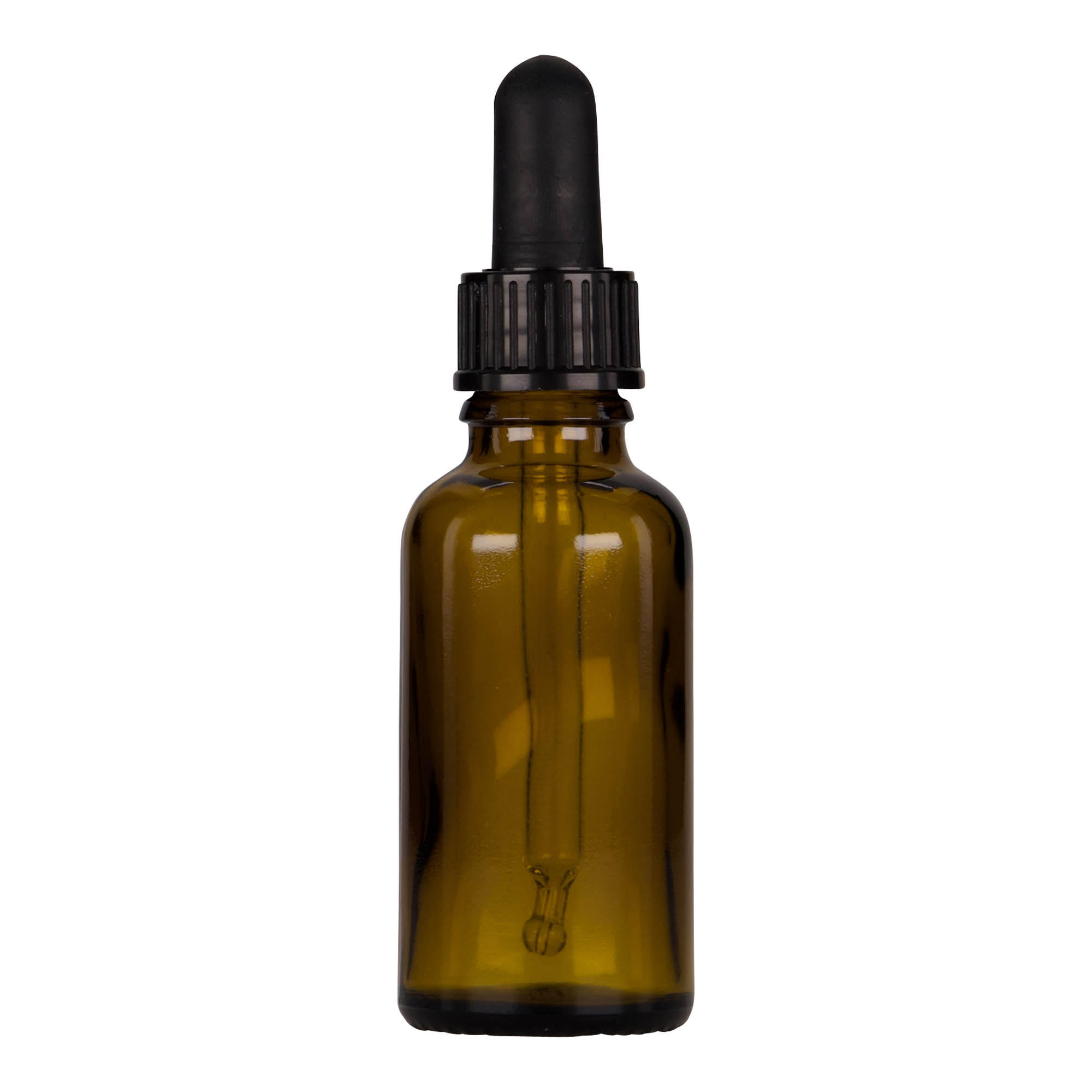 30 ml φιαλίδιο με σταγονόμετρο, ιατρικό, γυάλινο, καφέ-μαύρο, στόμιο: DIN 18