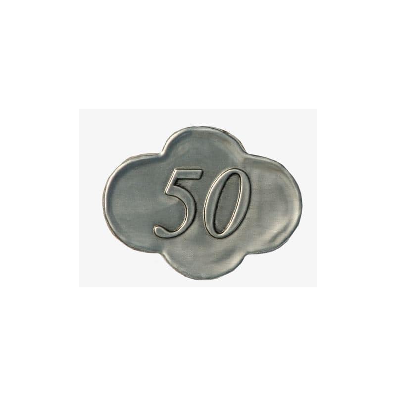 Μεταλλική ετικέτα '50', μεταλλική, ασημί