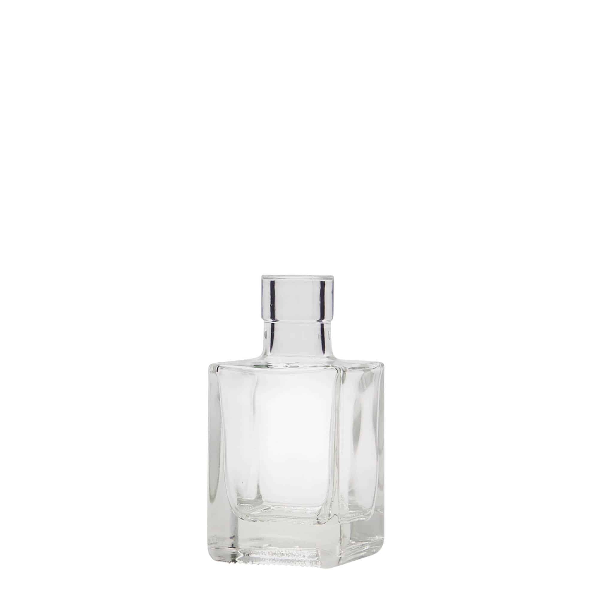 Γυάλινο μπουκάλι 'Cube' 50 ml, τετράγωνο, στόμιο: φελλός