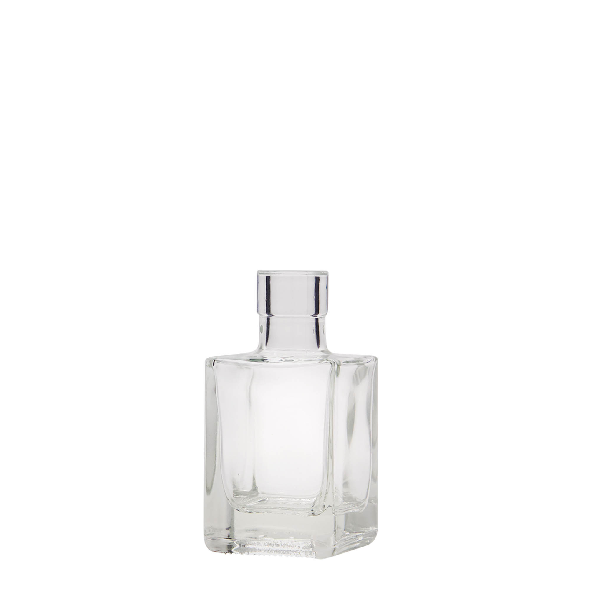 50 ml γυάλινο μπουκάλι 'Cube', τετράγωνο, στόμιο: φελλός 50 ml γυάλινο μπουκάλι 'Cube', τετράγωνο, στόμιο: φελλός