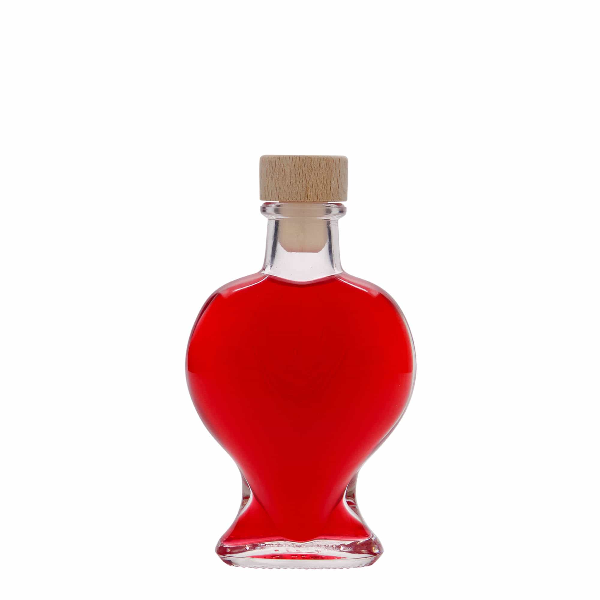 100 ml γυάλινο μπουκάλι 'Καρδιά', στόμιο: φελλός