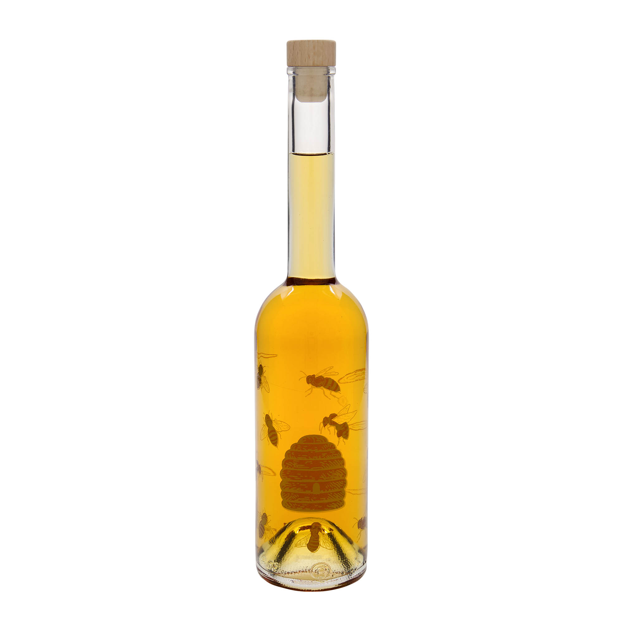 500 ml γυάλινο μπουκάλι 'Opera', σχέδιο: Μέλισσες, στόμιο: φελλός