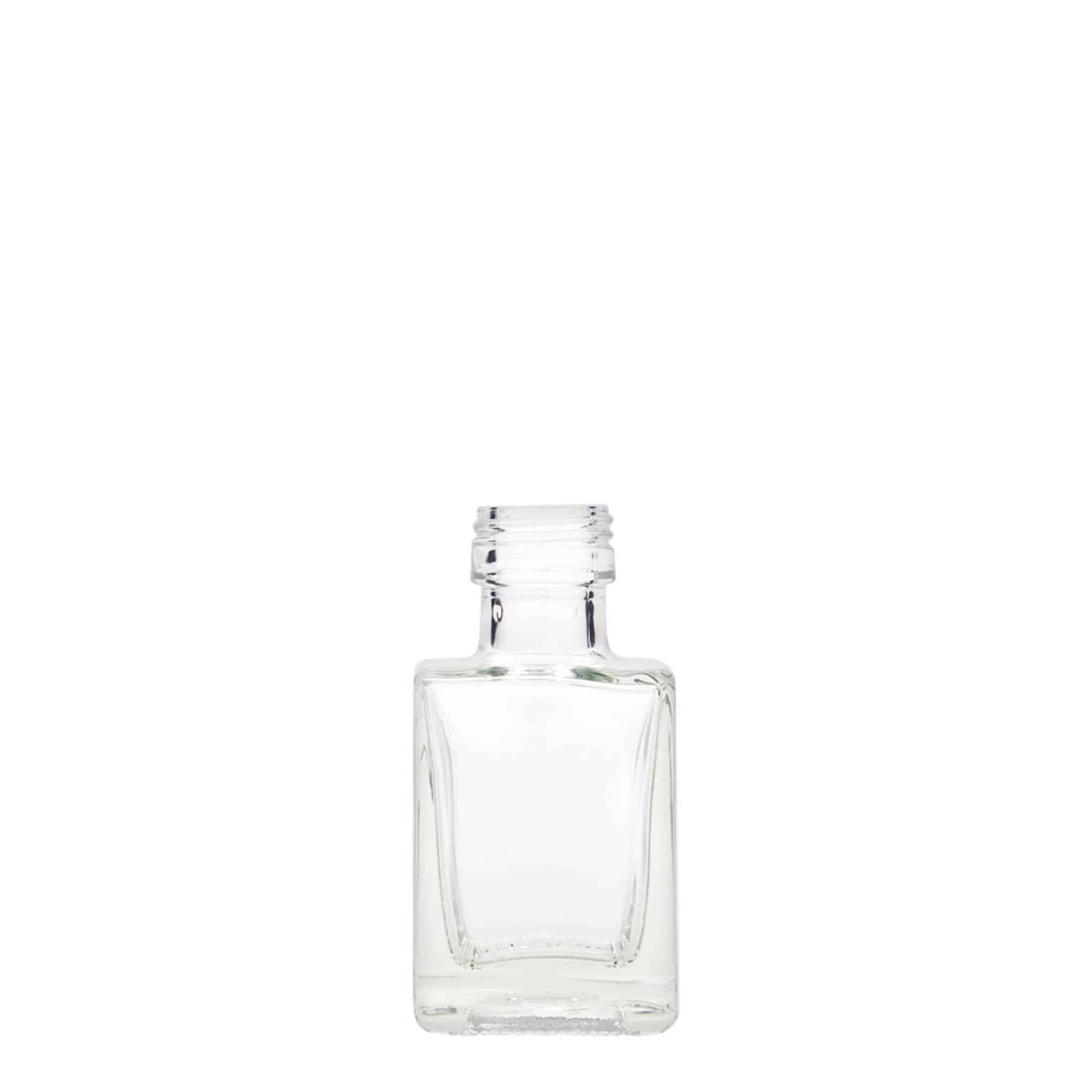 Γυάλινο μπουκάλι 'Cube' 50 ml, τετράγωνο, στόμιο: PP 24 Γυάλινο μπουκάλι 'Cube' 50 ml, τετράγωνο, στόμιο: PP 24