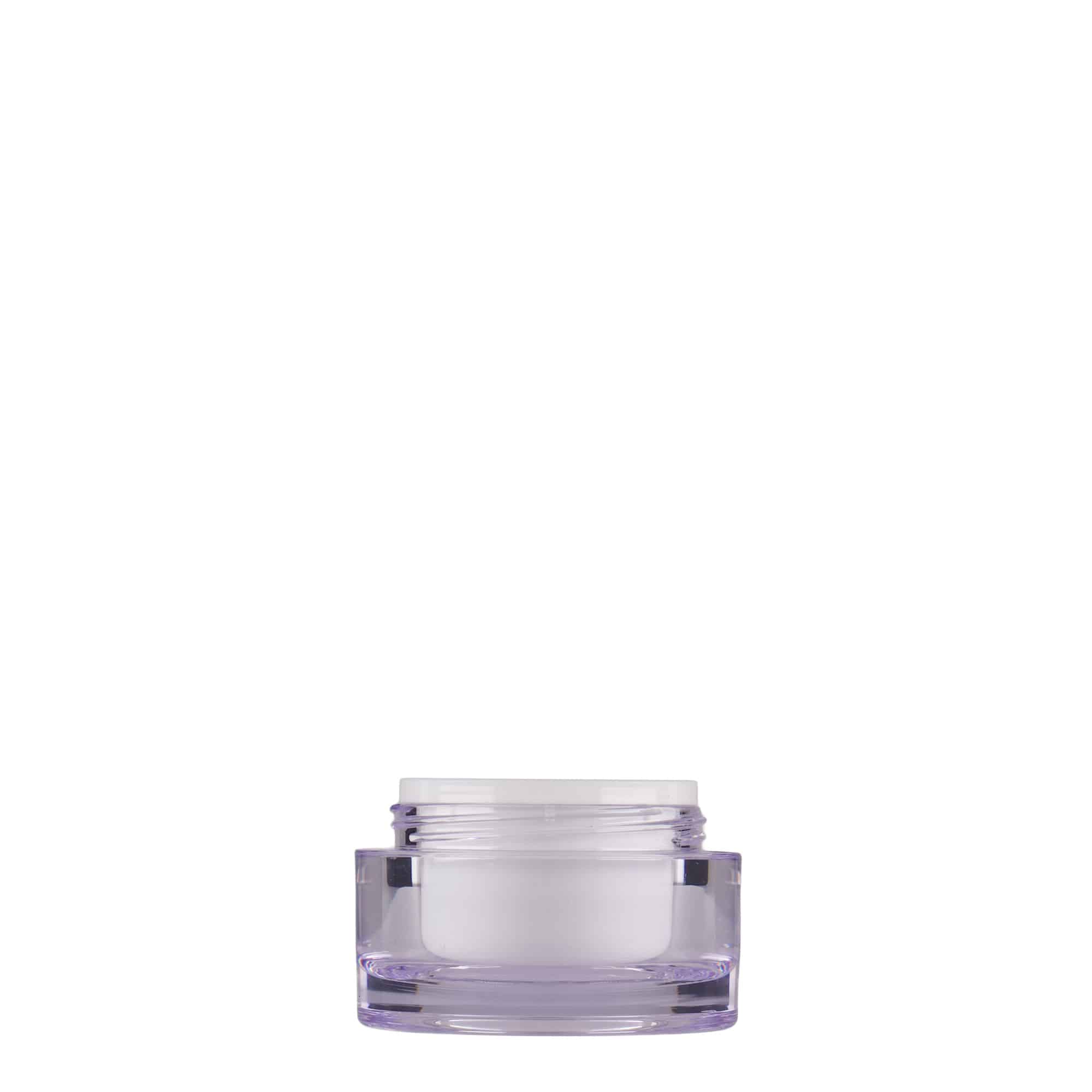 Βάζο για καλλυντικά 10 ml, πλαστικό SAN, λευκό, στόμιο: βιδωτό πώμα