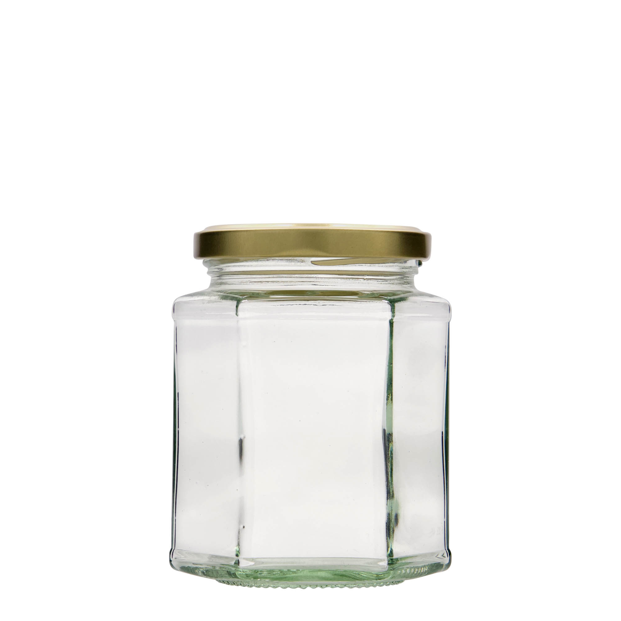 324 ml εξαγωνικό γυάλινο δοχείο, στόμιο: Twist-Off (TO 66) 324 ml εξαγωνικό γυάλινο δοχείο, στόμιο: Twist-Off (TO 66)