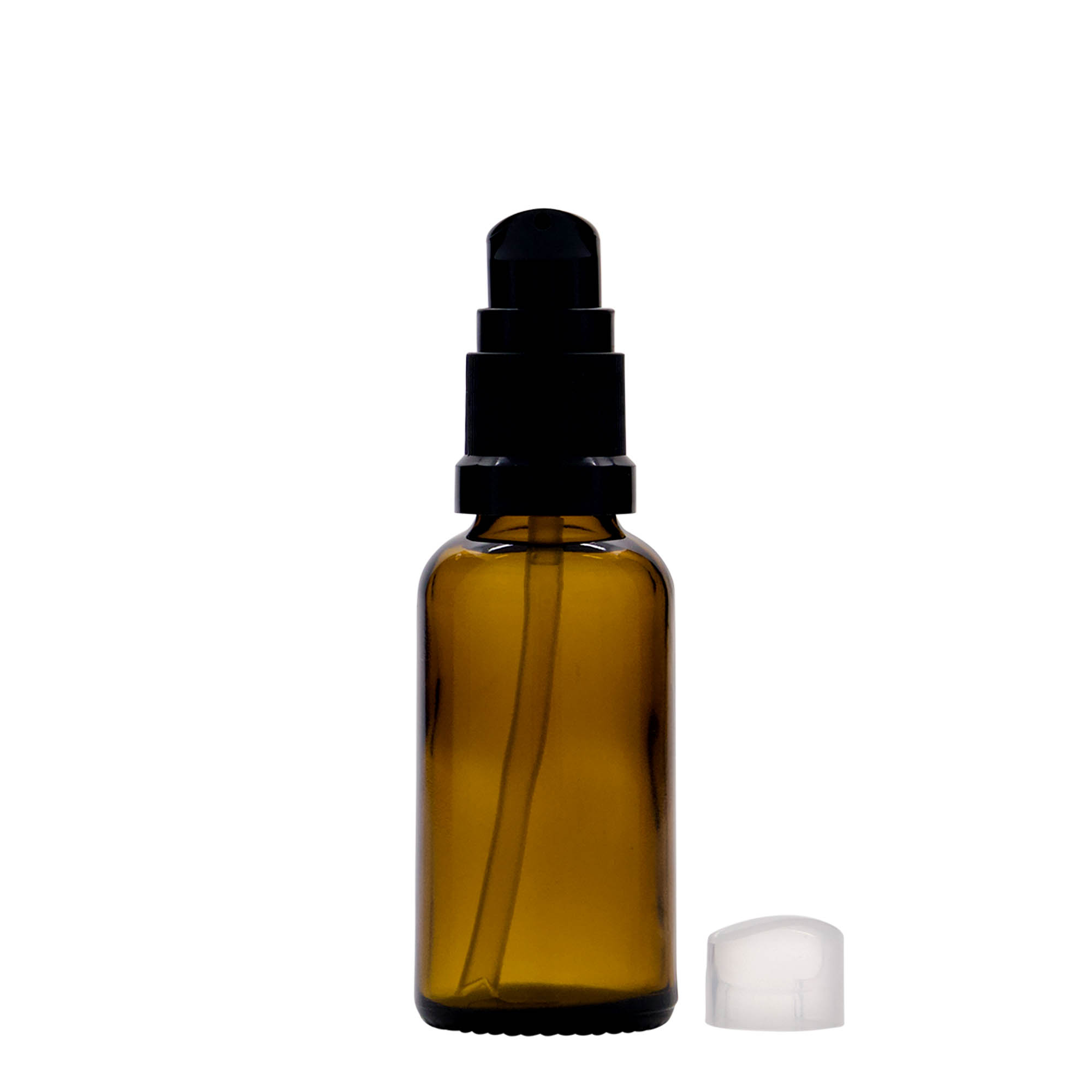 30 ml ιατρικό φιαλίδιο με αντλία λοσιόν, γυαλί, καφέ, στόμιο: DIN 18 30 ml ιατρικό φιαλίδιο με αντλία λοσιόν, γυαλί, καφέ, στόμιο: DIN 18