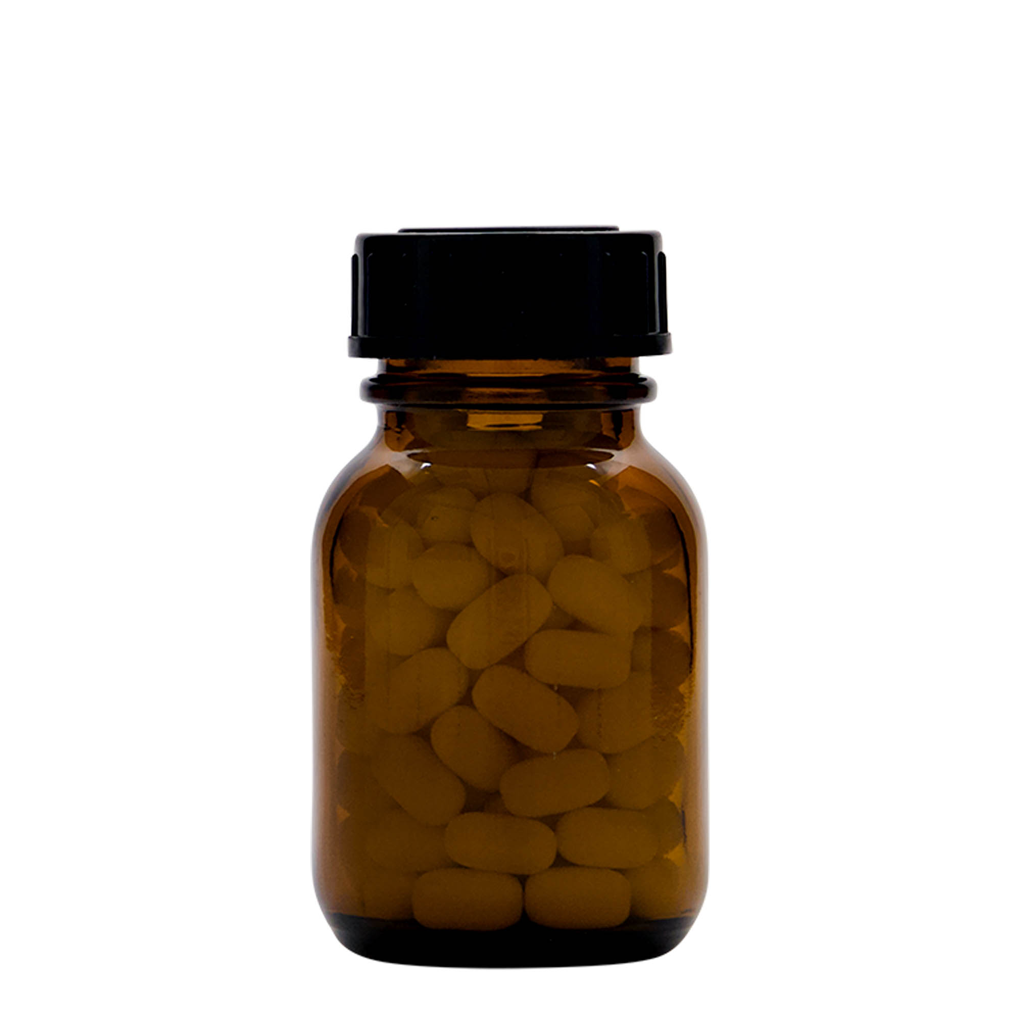 50 ml γυάλινο βάζο με φαρδύ λαιμό, καφέ, στόμιο: DIN 32