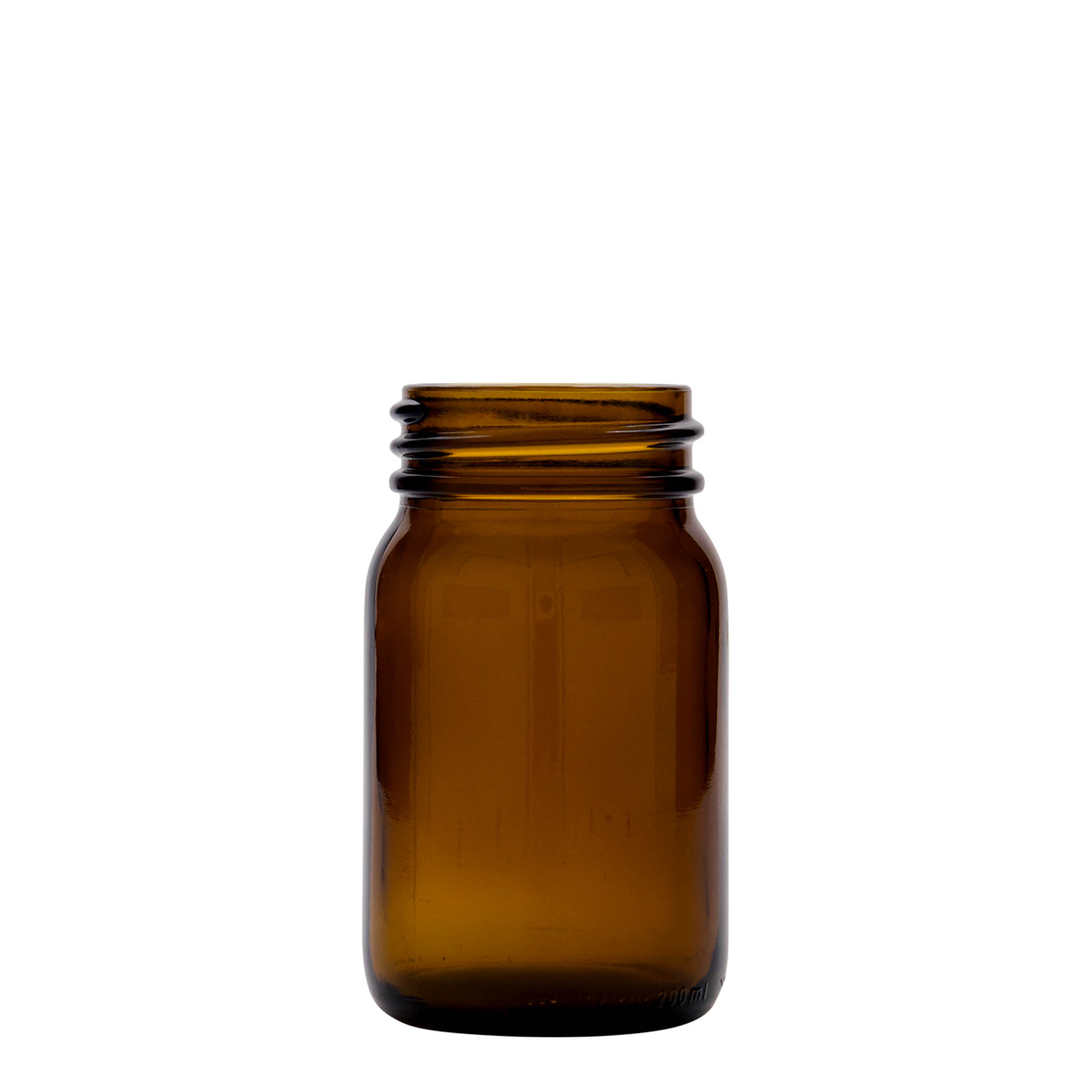 200 ml γυάλινο βάζο με φαρδύ στόμιο, καφέ, άνοιγμα: DIN 55 200 ml γυάλινο βάζο με φαρδύ στόμιο, καφέ, άνοιγμα: DIN 55
