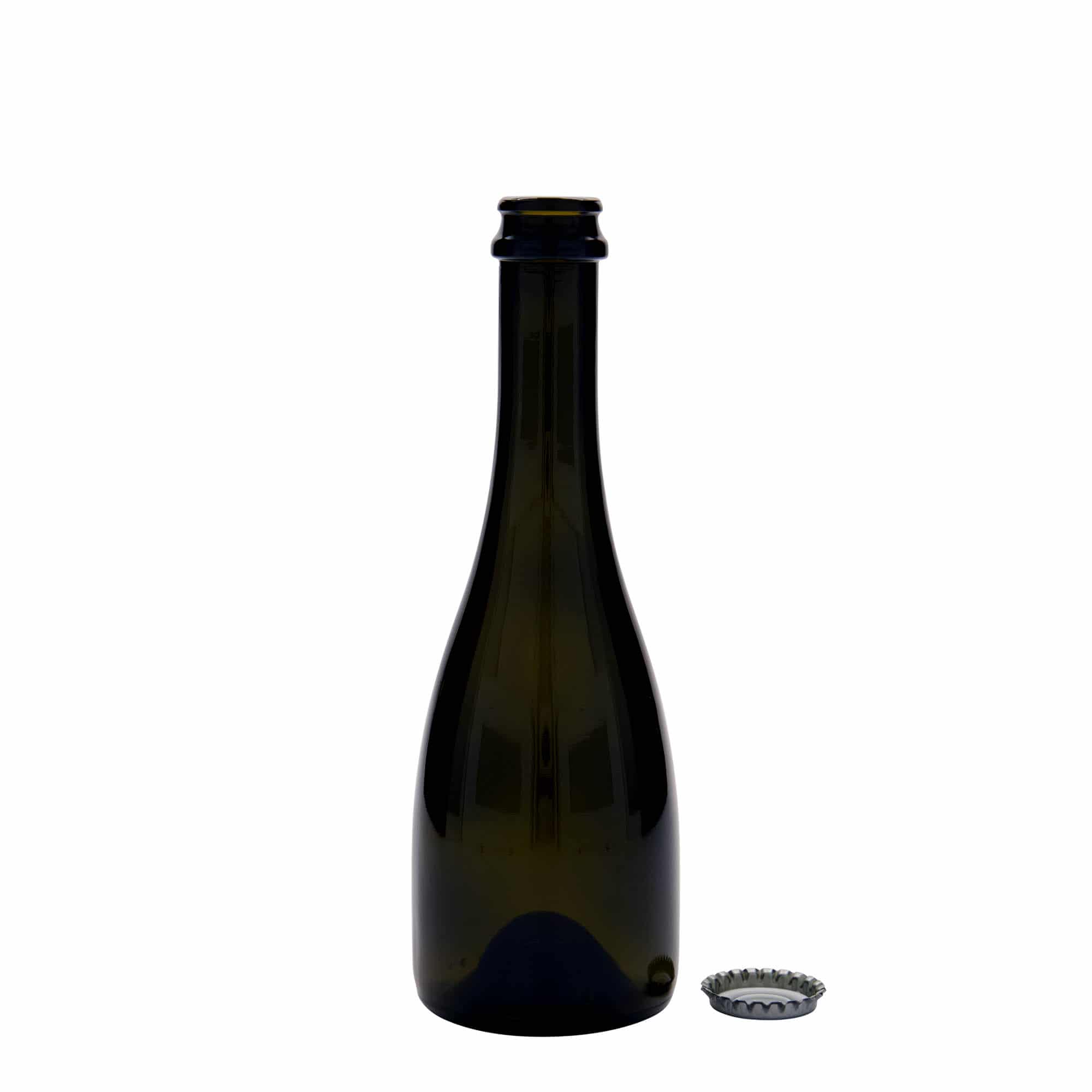 330 ml μπουκάλι μπύρας/σαμπάνιας 'Tosca', γυαλί, παλαιωμένο πράσινο, στόμιο: καπάκι κορώνας