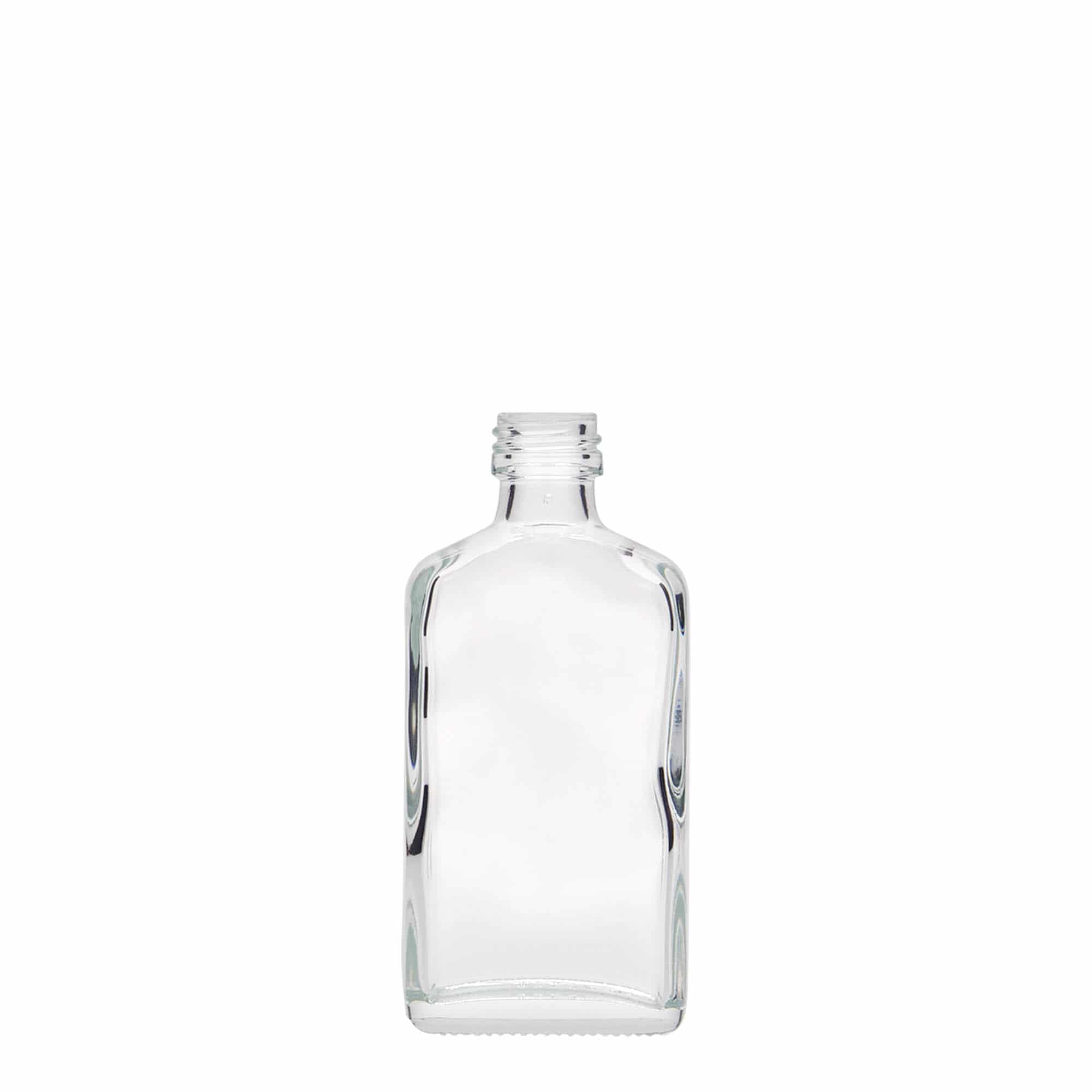 Φλασκί τσέπης 50 ml, ορθογώνιο, γυάλινο, στόμιο: PP 18