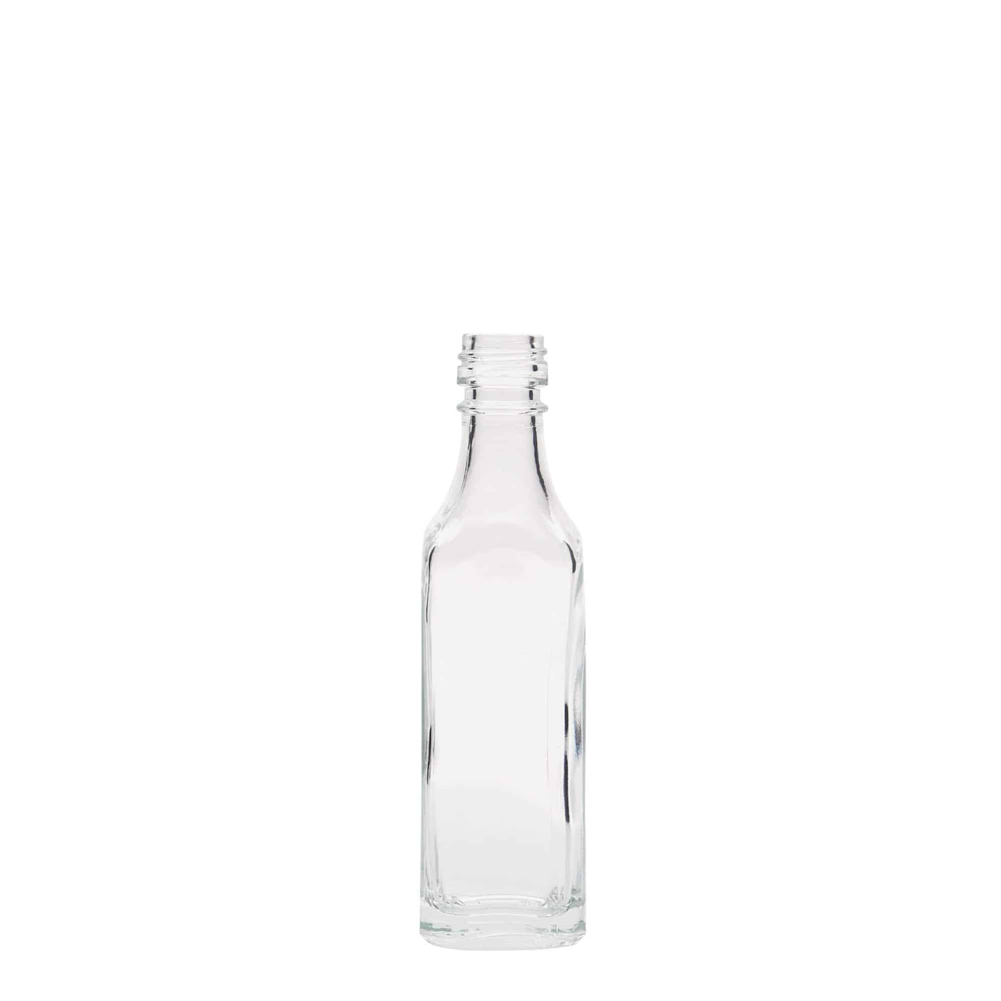 50 ml γυάλινο μπουκάλι 'Siena', τετράγωνο, στόμιο: PP 18 50 ml γυάλινο μπουκάλι 'Siena', τετράγωνο, στόμιο: PP 18